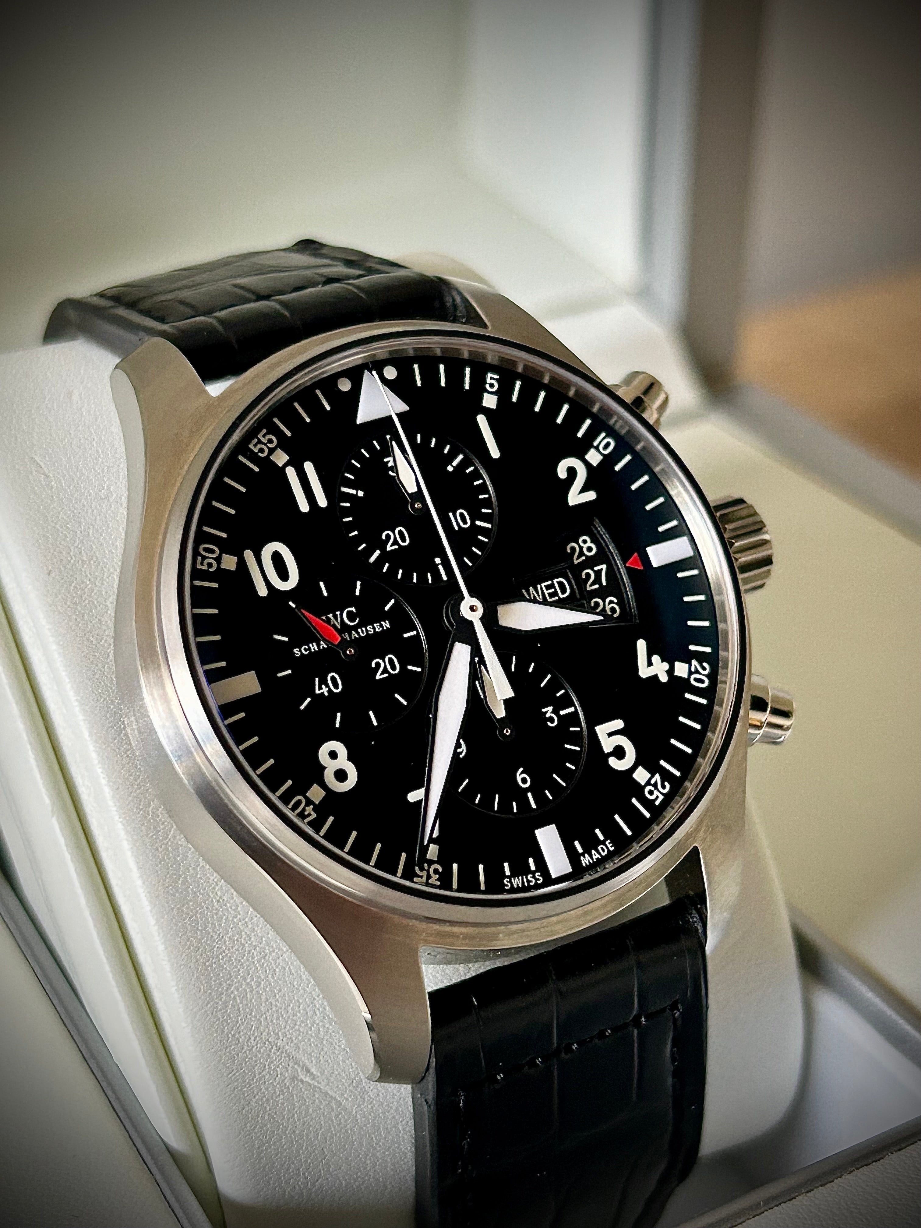 2014 IWC PILOT CHRONOGRAPH, IW377701, BOX AND PAPERS, INC GST