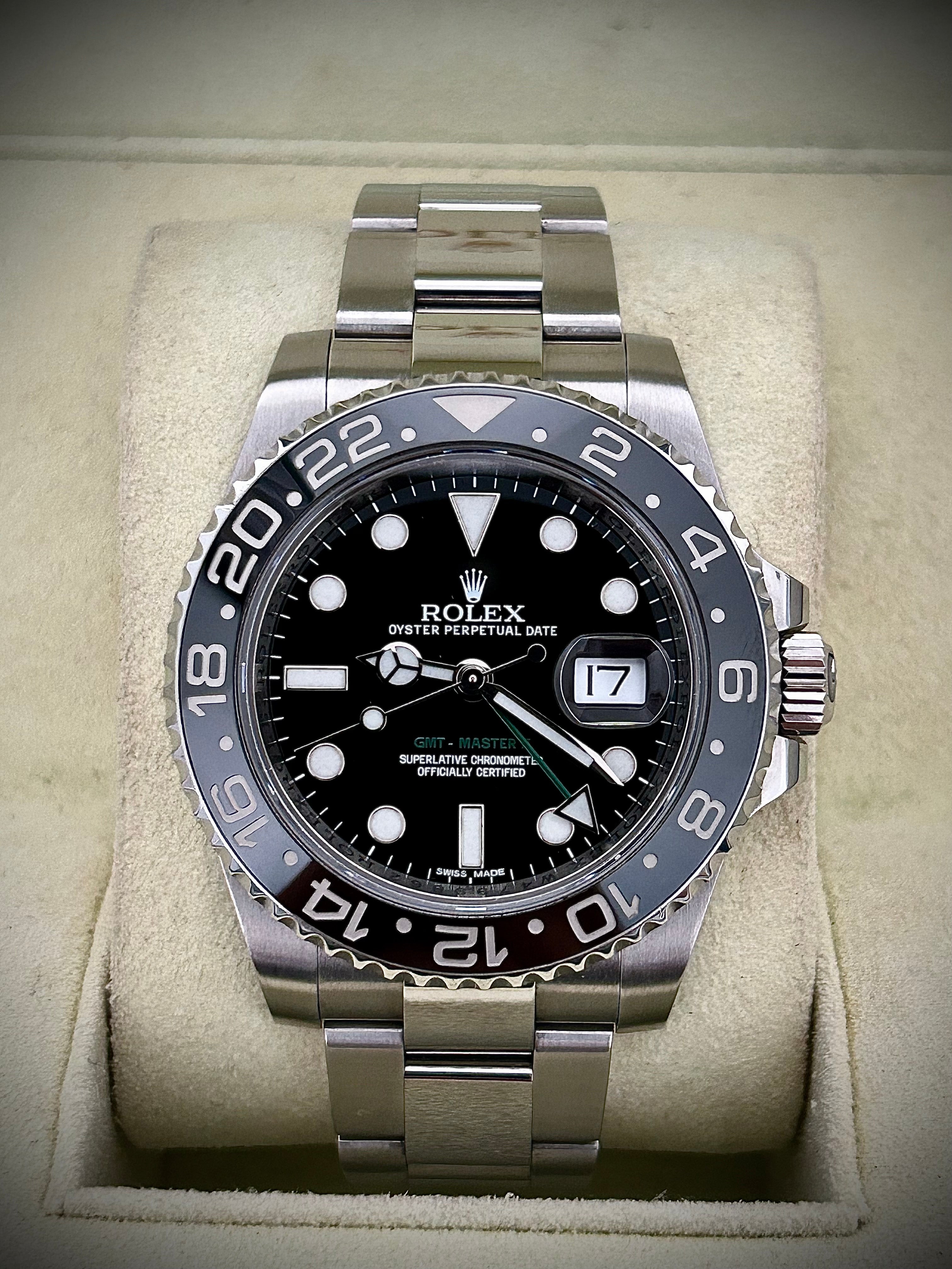 2014 ROLEX GMT MASTER II, 116710LN, FULL SET, INC GST