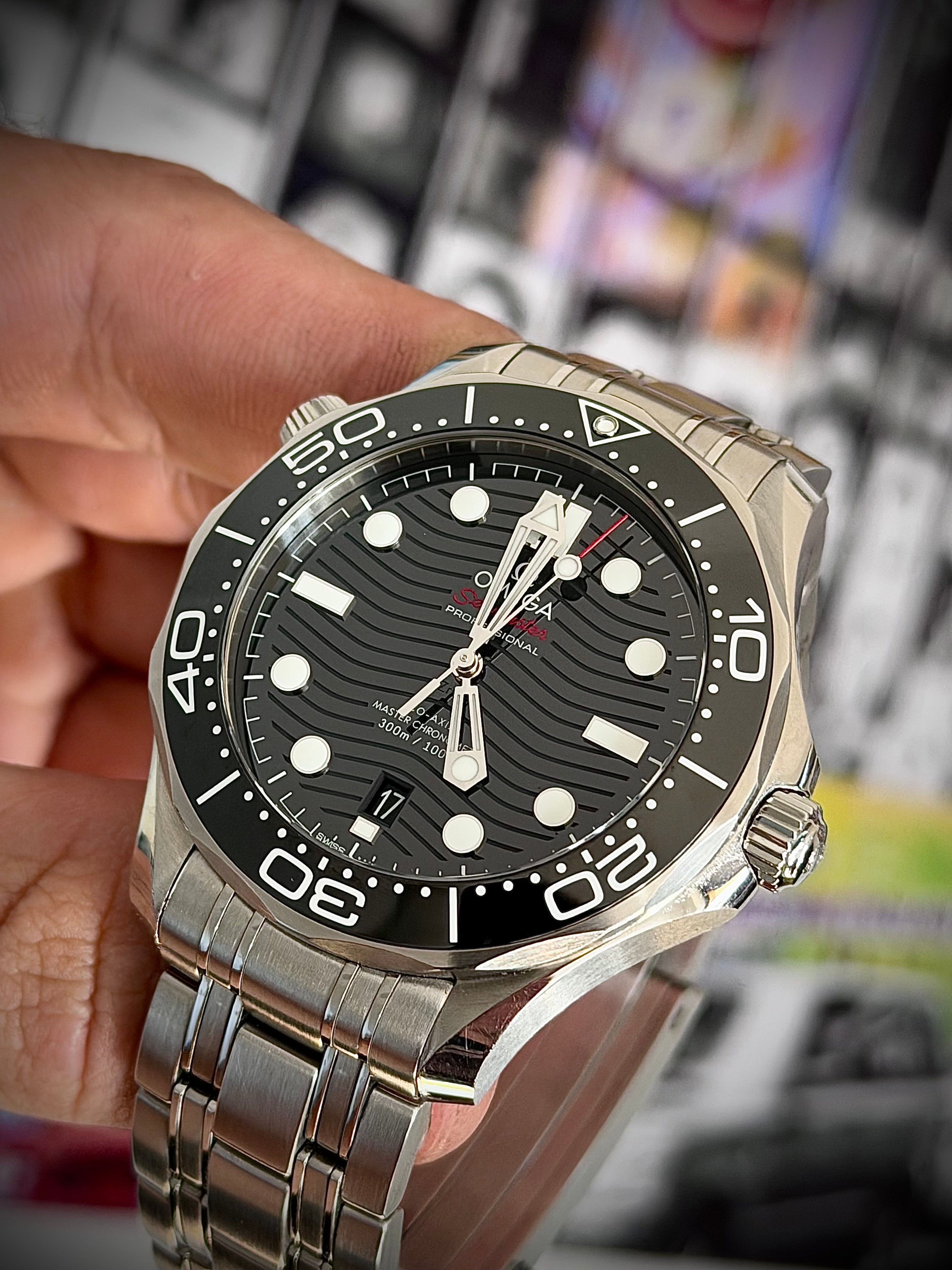 2023 OMEGA SEAMASTER 300, BLACK DIAL, FULL SET, INC GST