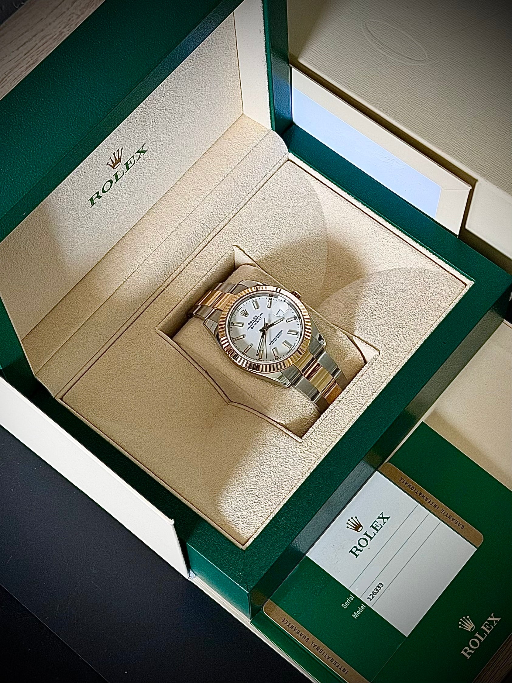 2016 ROLEX DATEJUST 41, 126333, WHITE DIAL, FLUTED BEZEL, OYSTER BRACELET, FULL SET, INC GST