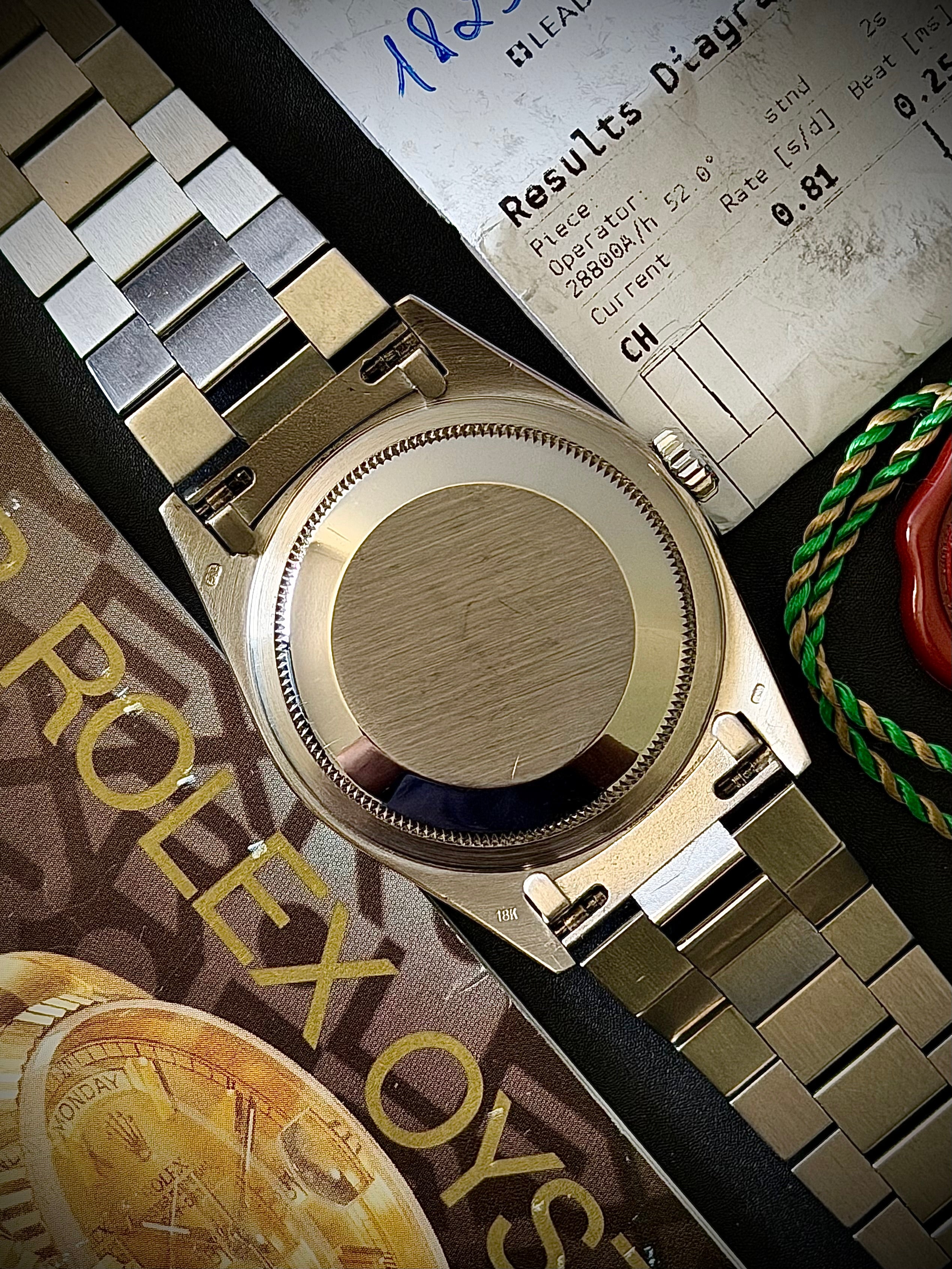1989 ROLEX DAY-DATE 36, 18239, BLUE DIAMOND DIAL, BOX & BOOKLETS, INC GST