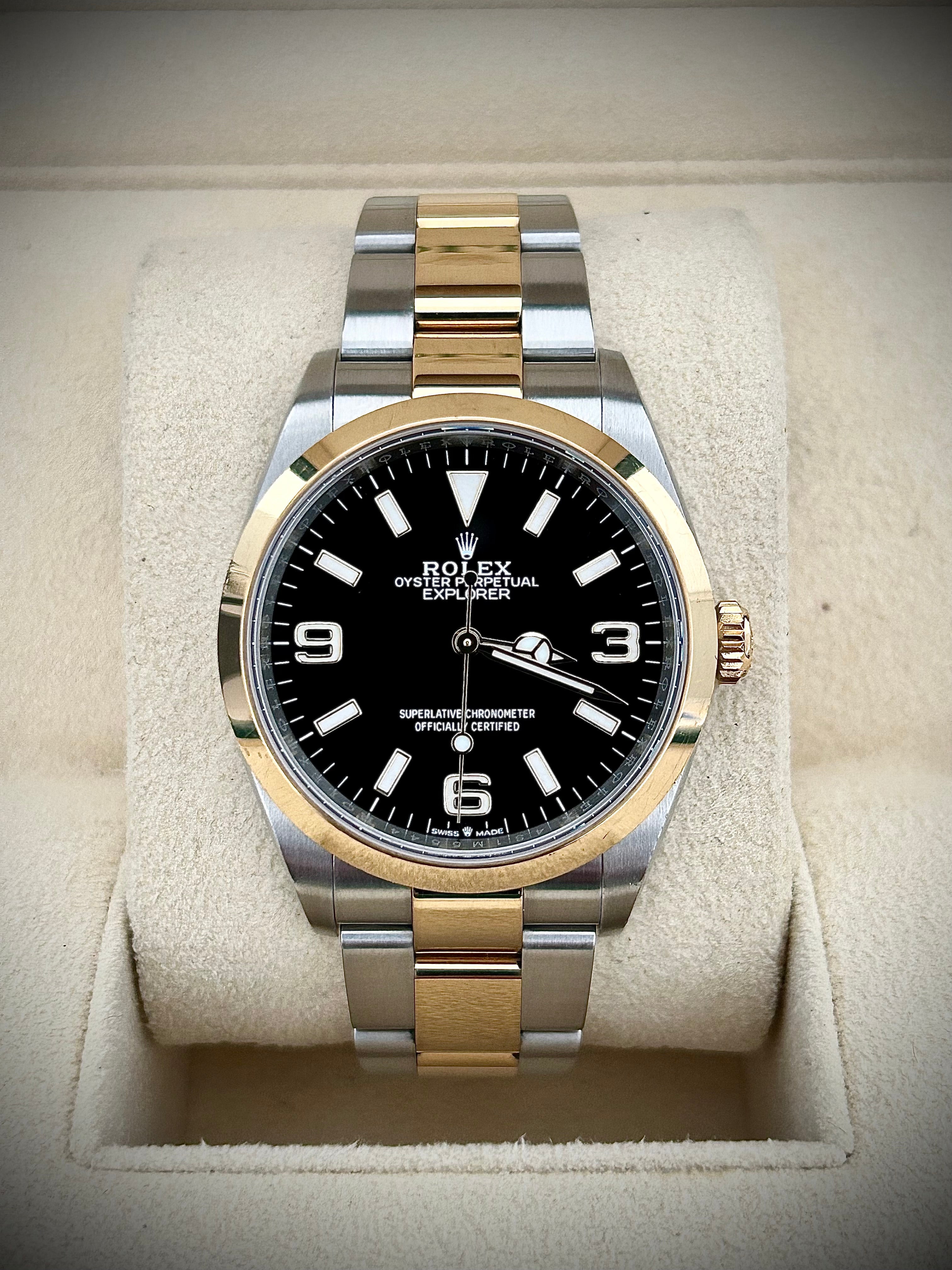 2024 ROLEX EXPLORER 36 TWO TONE, 124273, FULL SET, INC GST