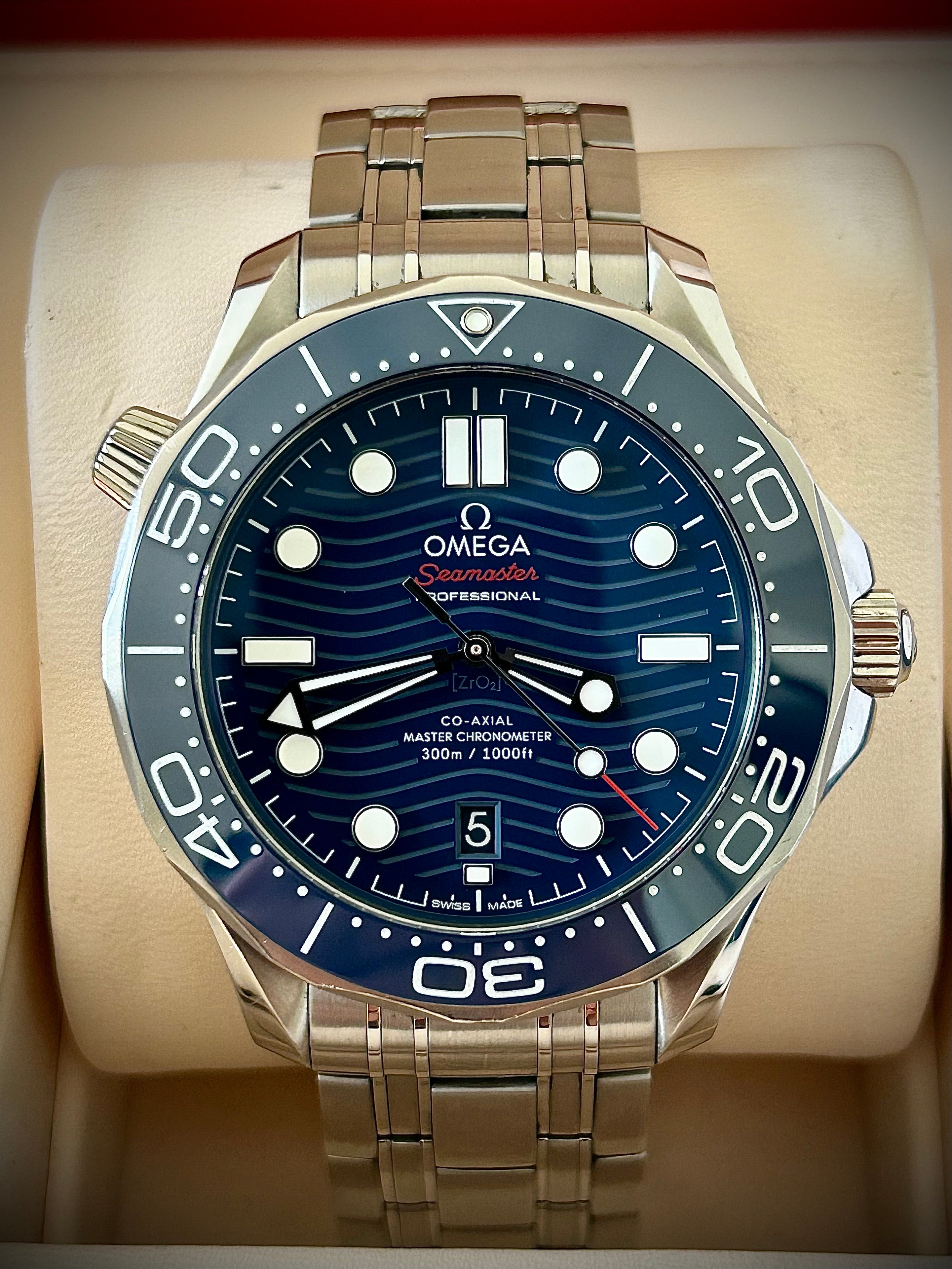 2020 OMEGA SEAMASTER 300, BLUE DIAL, FULL SET, INC GST