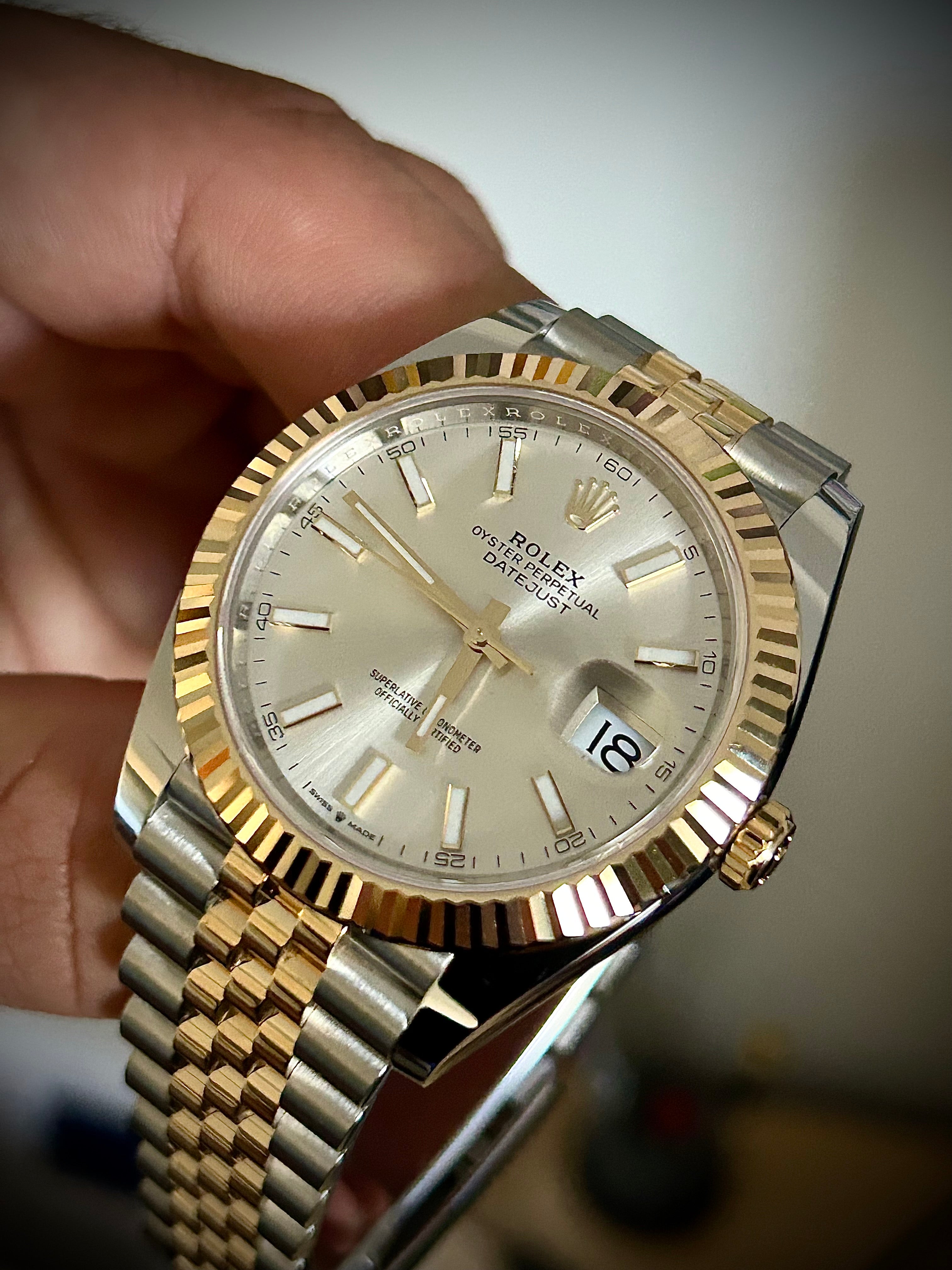 2025 ROLEX DATEJUST 41, SILVER DIAL, 126333, FULL SET, INC GST