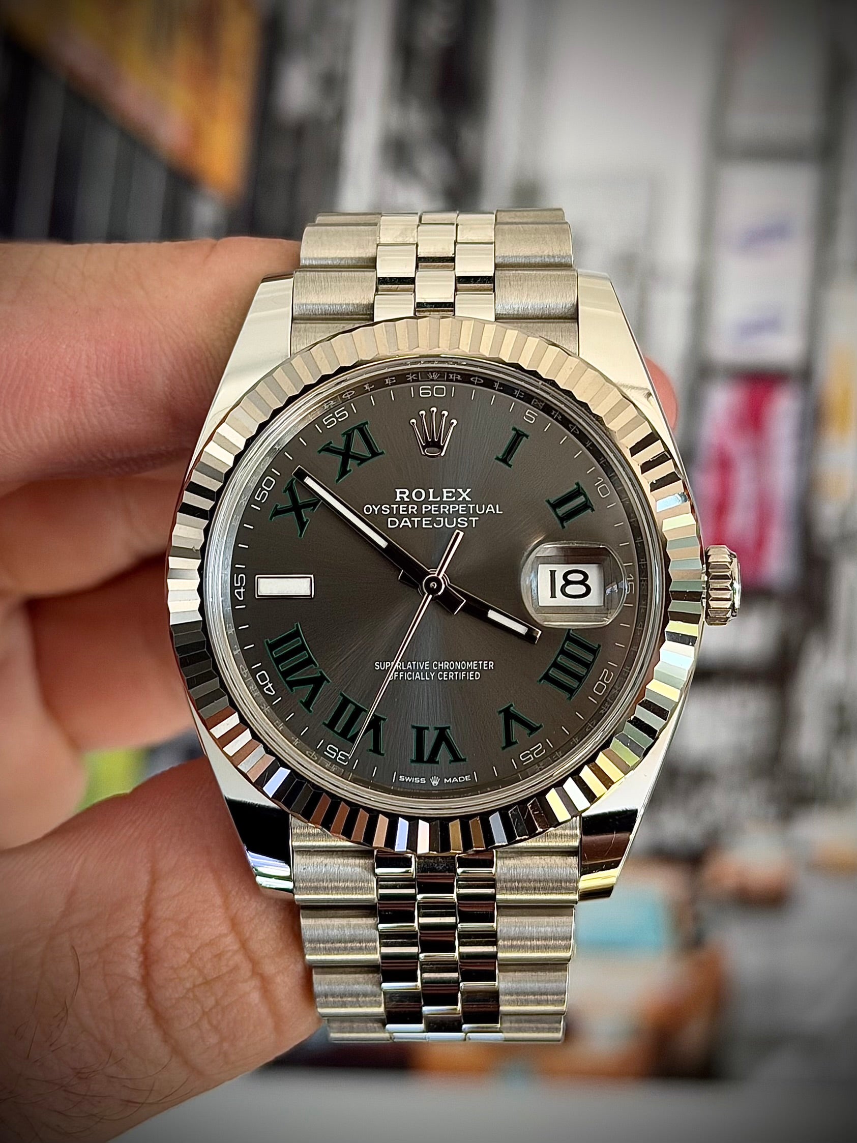 2024 ROLEX DATEJUST 41, WIMBLEDON DIAL, 126334, FULL SET, INC GST