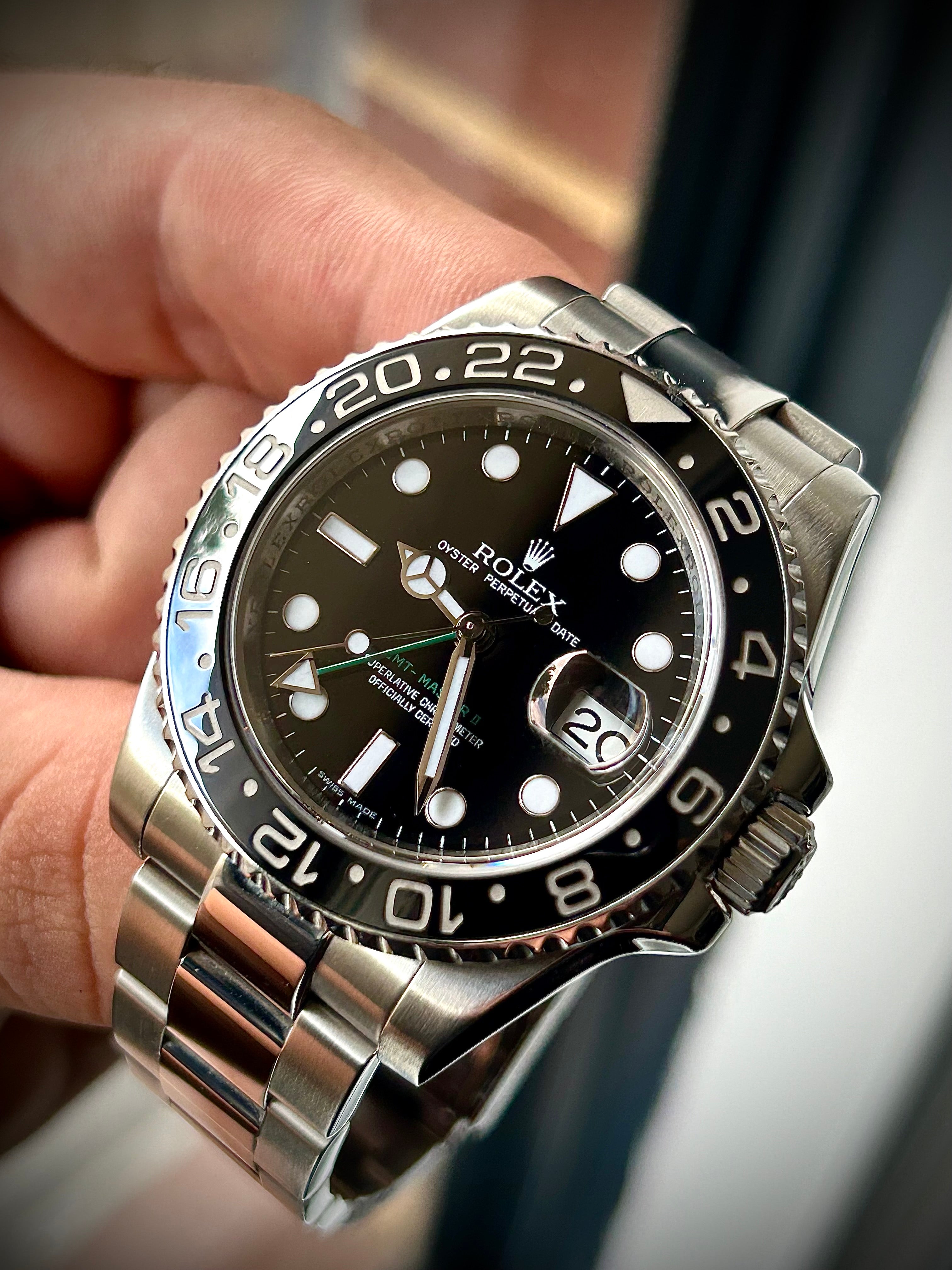 2007 ROLEX GMT MASTER II, 116710LN, FULL SET, INC GST