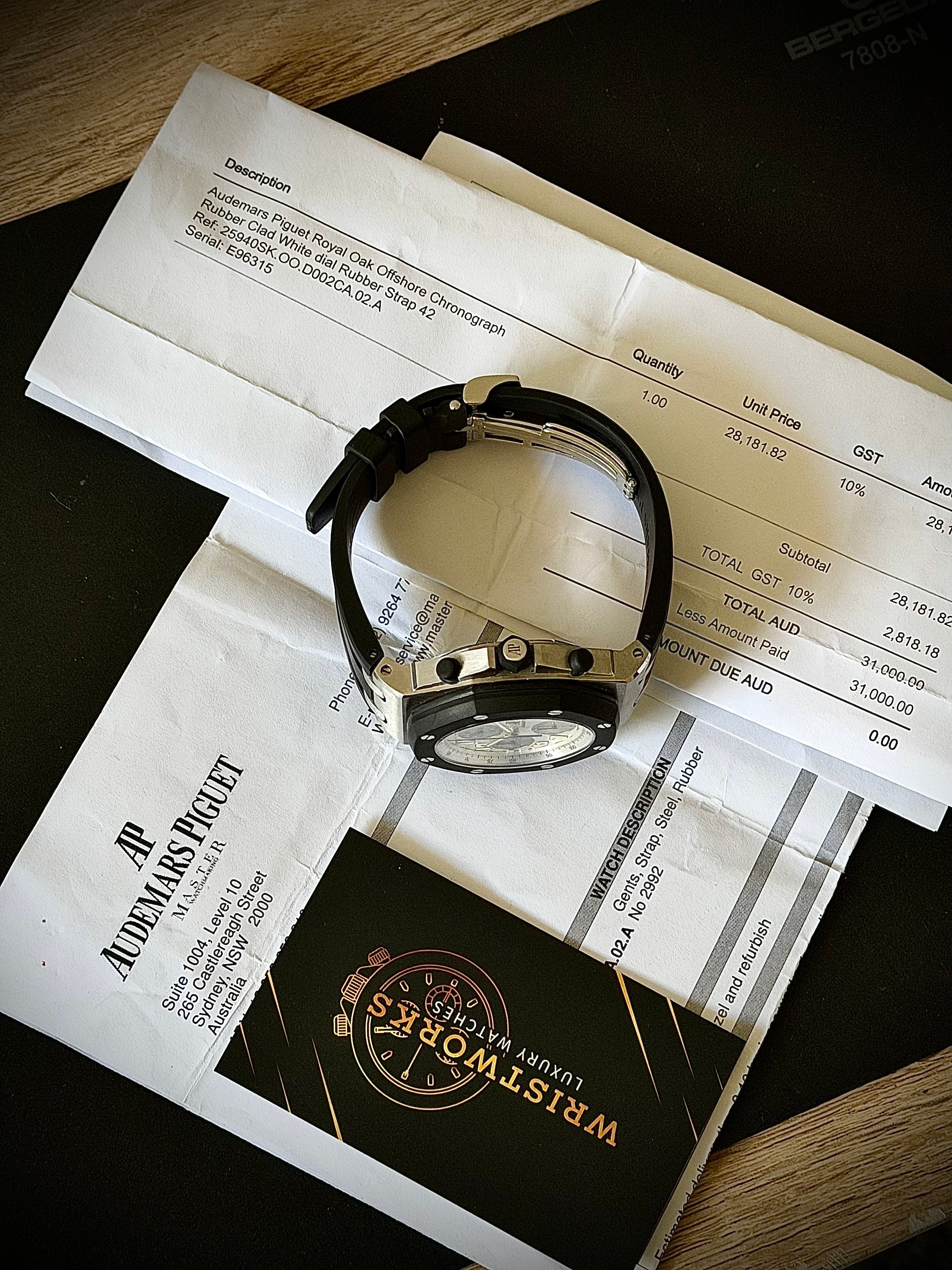 2003 AUDEMARS PIGUET ROYAL OAK OFFSHORE, 25940SK.00.D002CA.01.A, WATCH & AP SERVICE QUOTE, INC GST