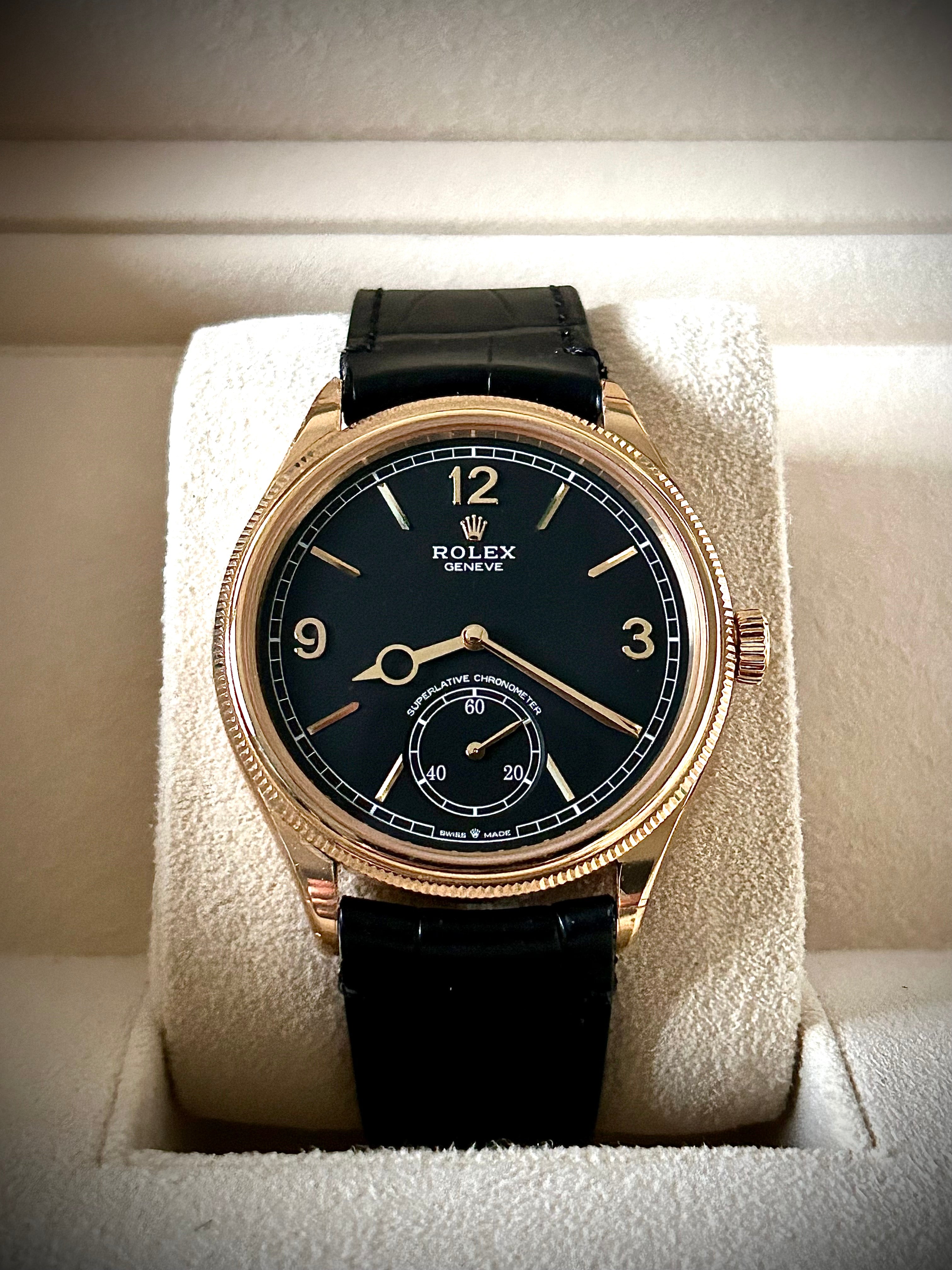 2024 ROLEX PERPETUAL 1908, 52509, YELLOW GOLD, MATTE BLACK DIAL, FULL SET, BRAND NEW, INC GST