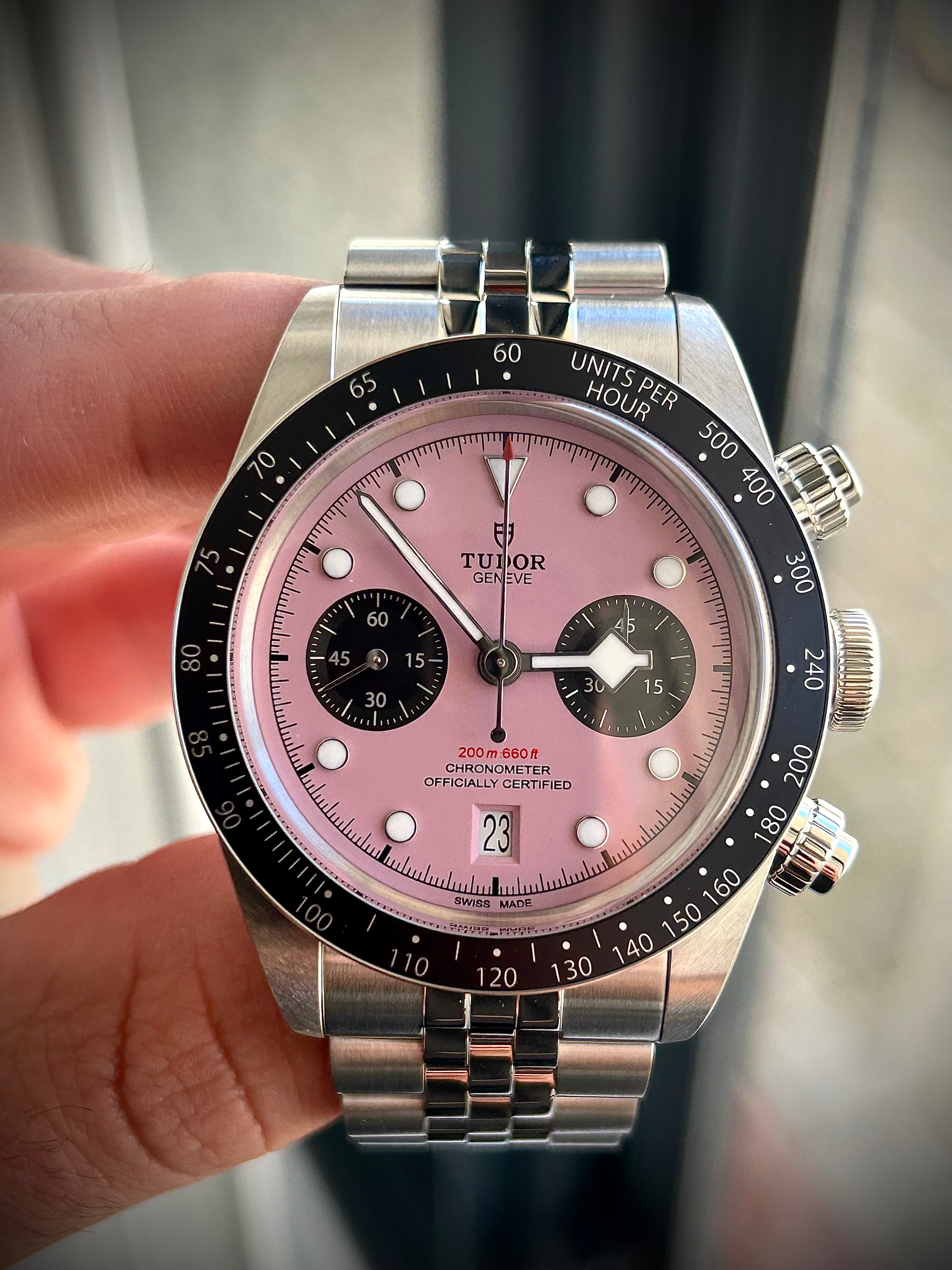 2024 TUDOR BLACK CHRONO PINK 
INTER MIAMI EDITION, FULL SET, INC GST