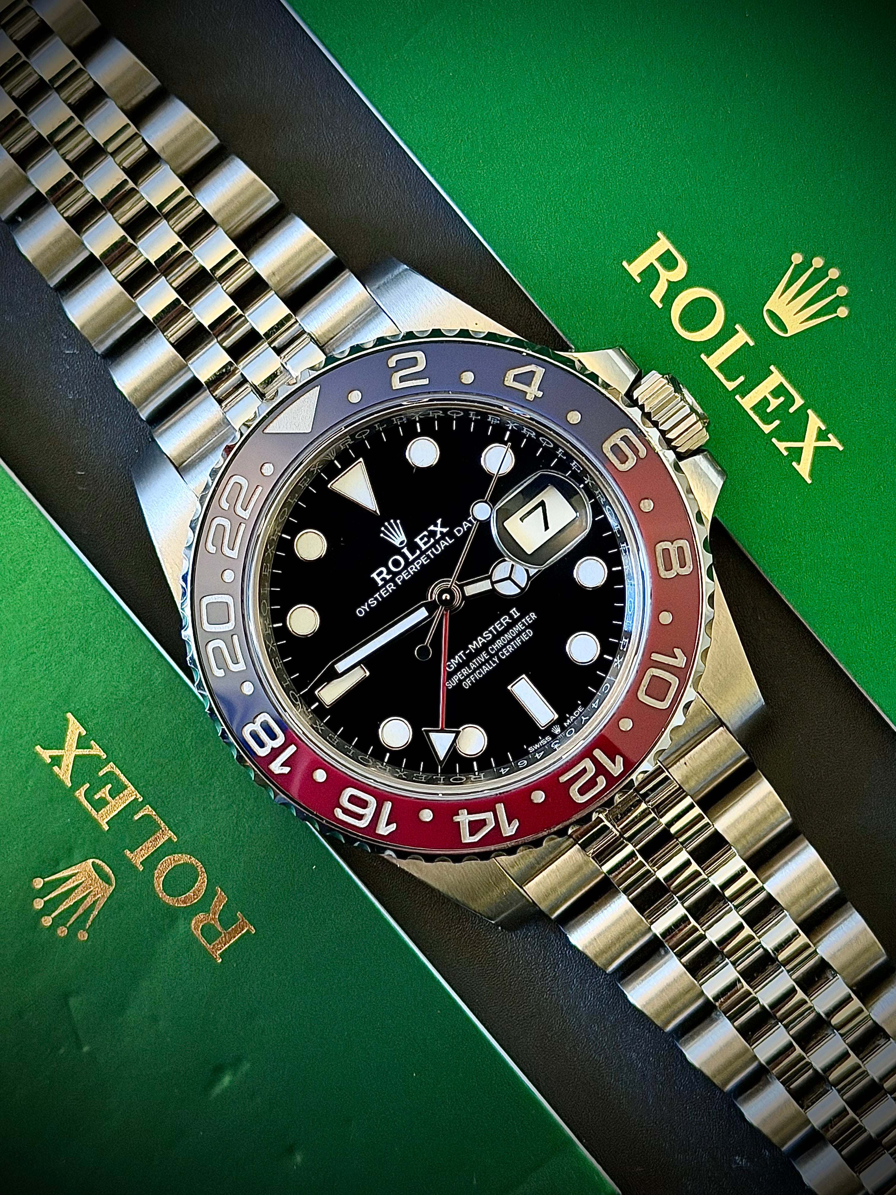 2019 ROLEX GMT MASTER II, PEPSI, 126710BLRO, FULL SET, INC GST