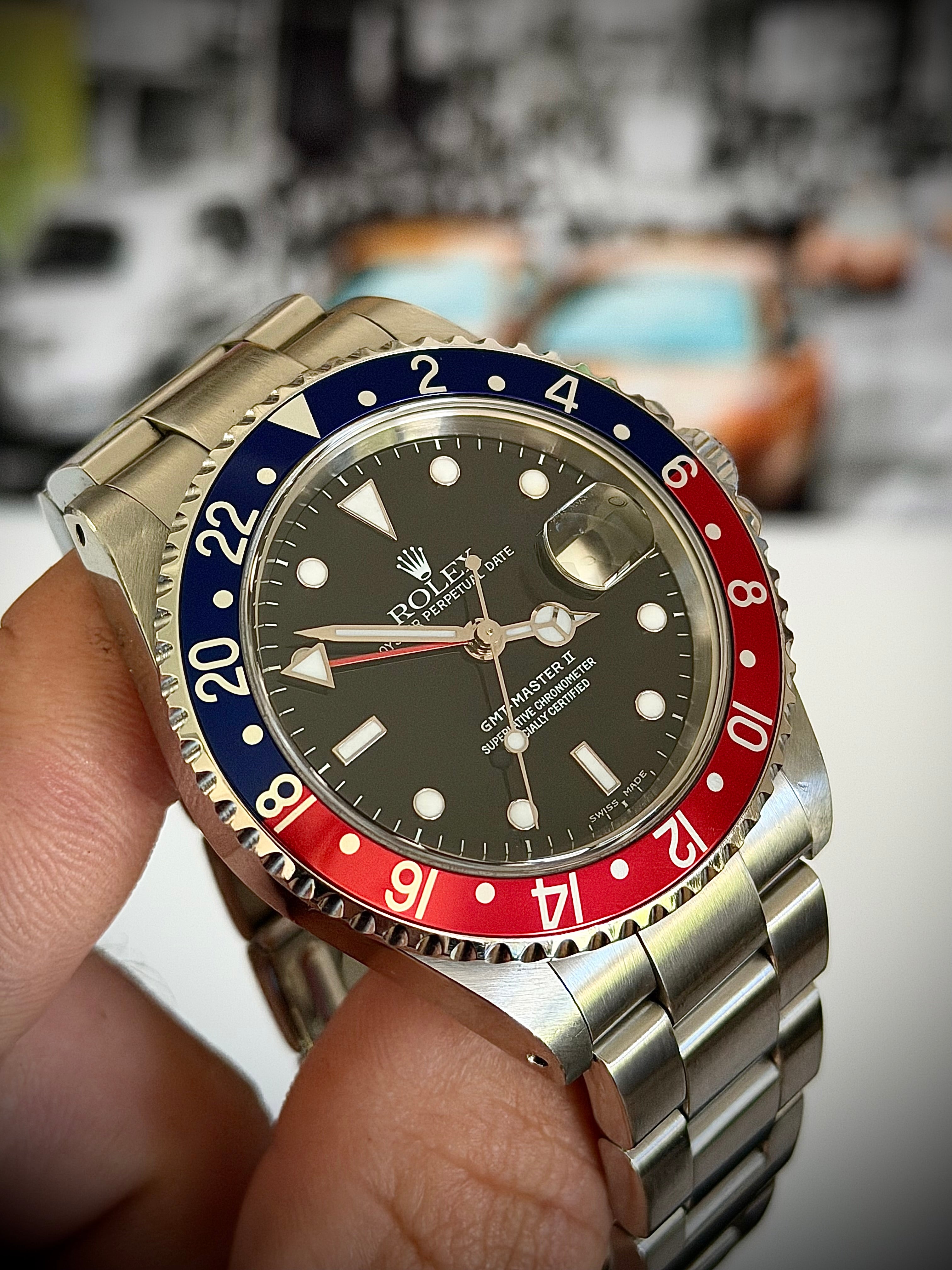 2003 ROLEX GMT-MASTER II, 16710 “PEPSI”, FULL COLLECTOR’S SET, WITH RSC, INC GST