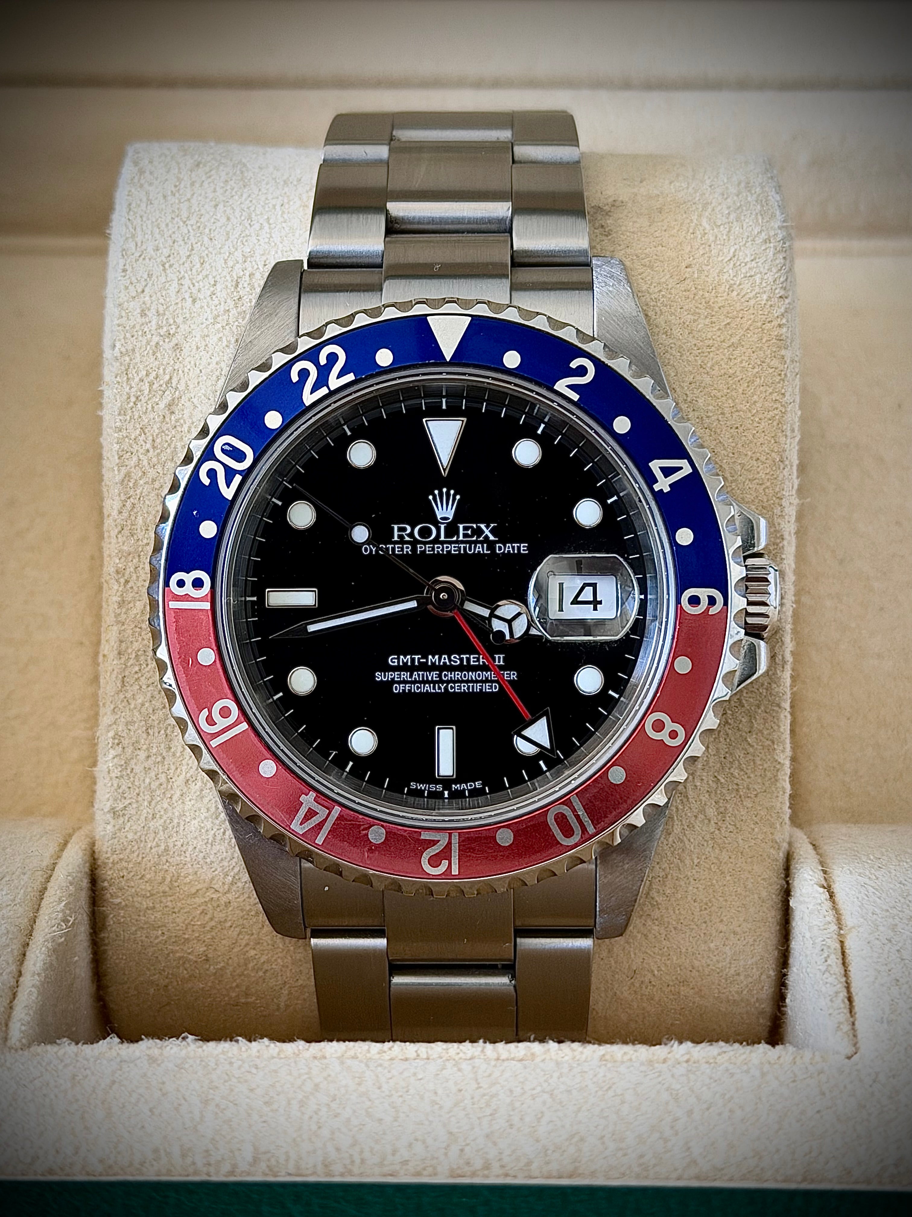 2004 ROLEX GMT-MASTER II, 16710 “PEPSI”, BOX, PAPERS AND ORIGINAL RECEIPT ,  INC GST