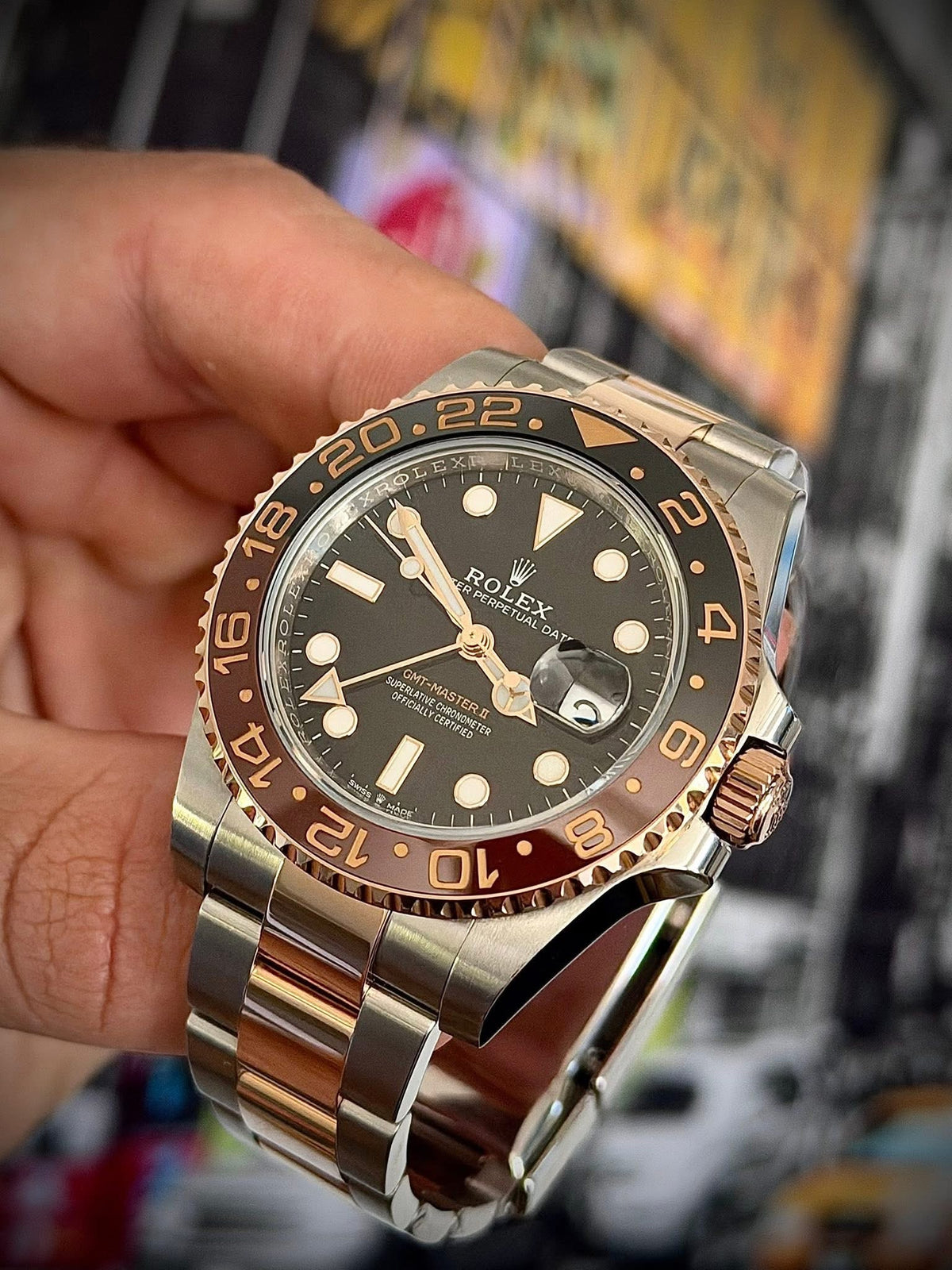 2018 ROLEX GMT-MASTER II “ROOT BEER”, 126711CHNR, FULL SET, INC GST