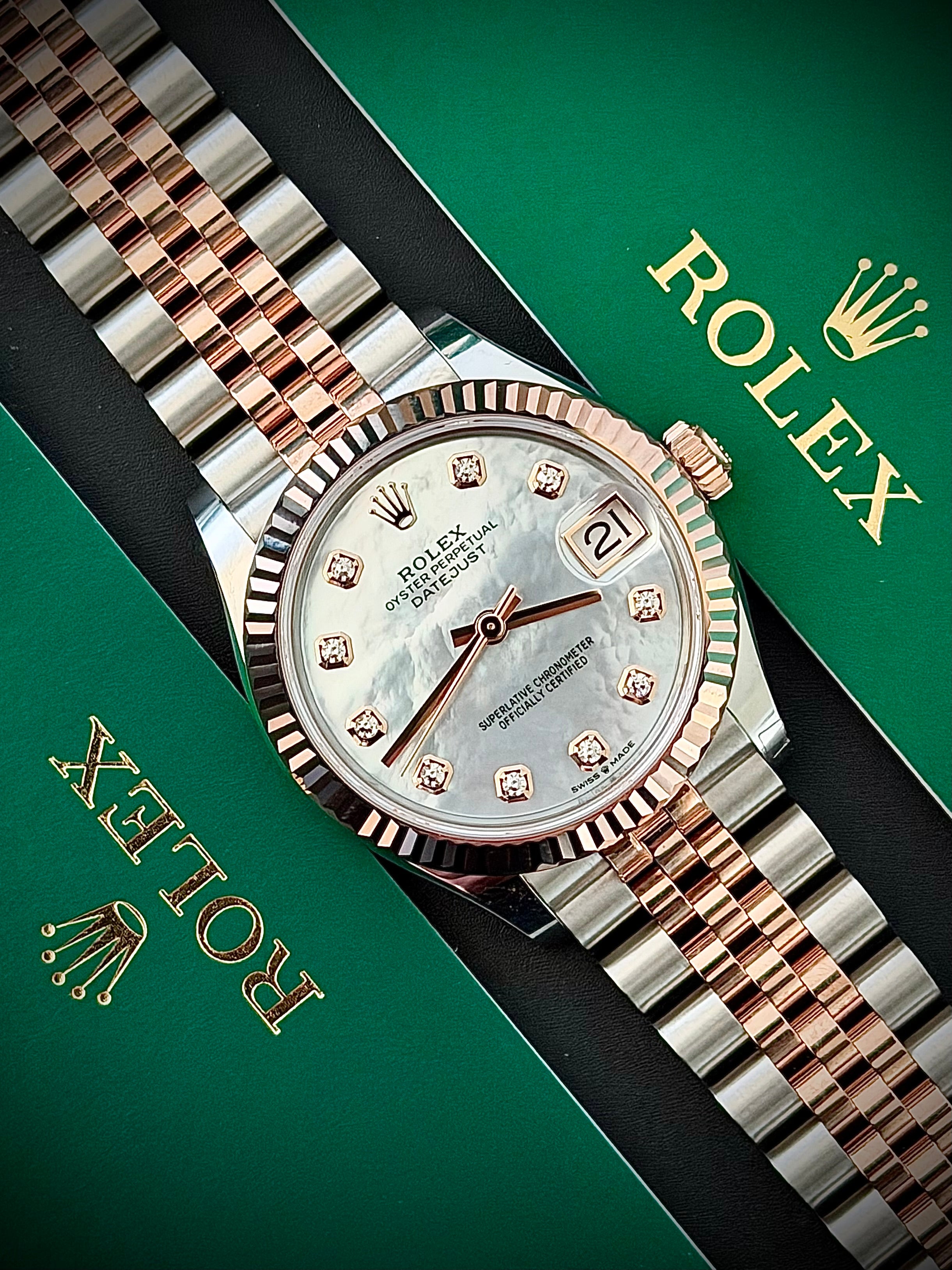 2025 ROLEX DATEJUST 31, 278271, MOTHER OF PEARL DIAMOND DIAL, JUBILEE BRACELET, AS NEW, FULL SET, INC GST