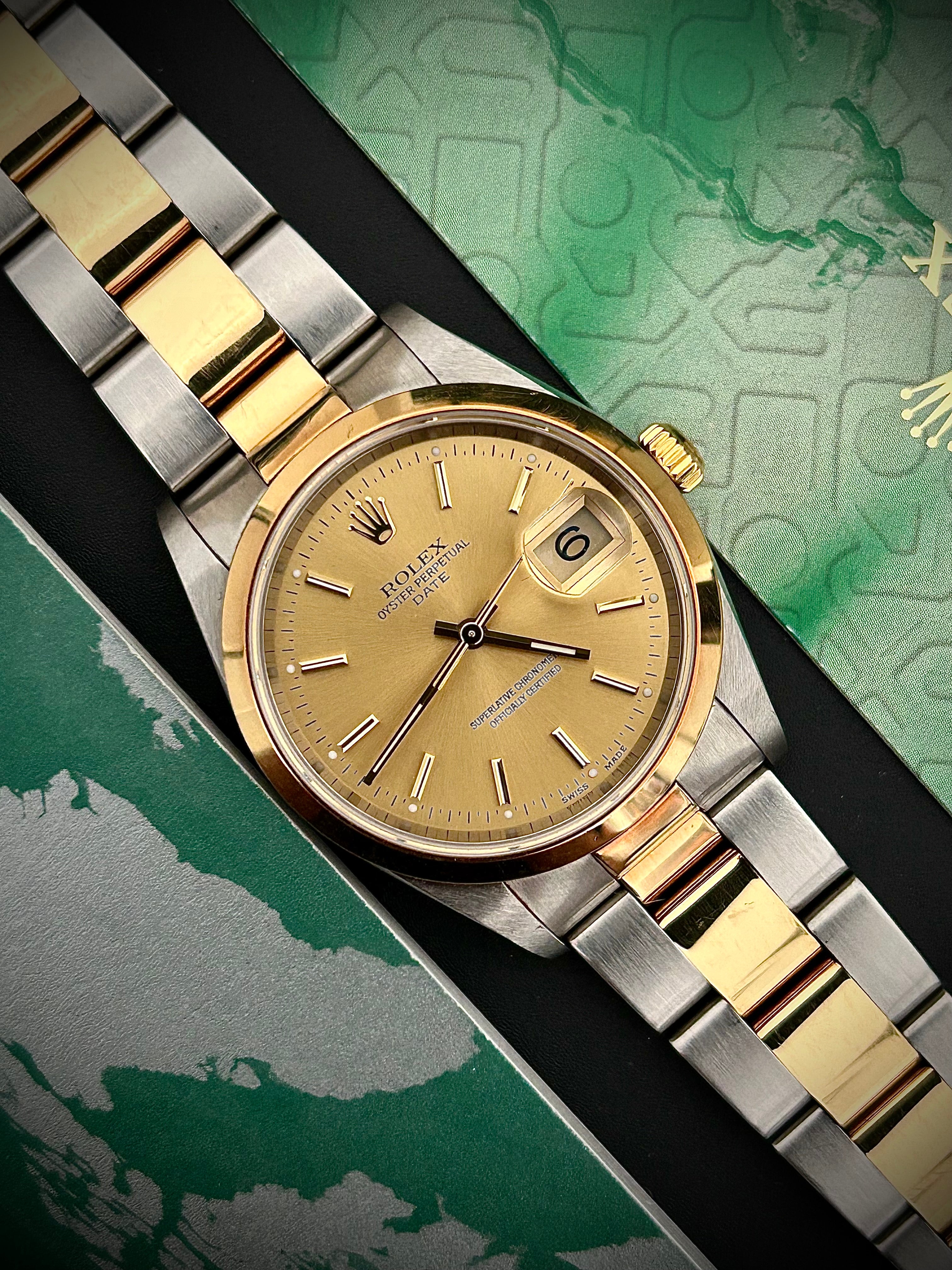 2006 ROLEX OYSTER PERPETUAL DATE 34MM, TWO TONE, 15203, FULL SET, RSC SERVICE, INC GST