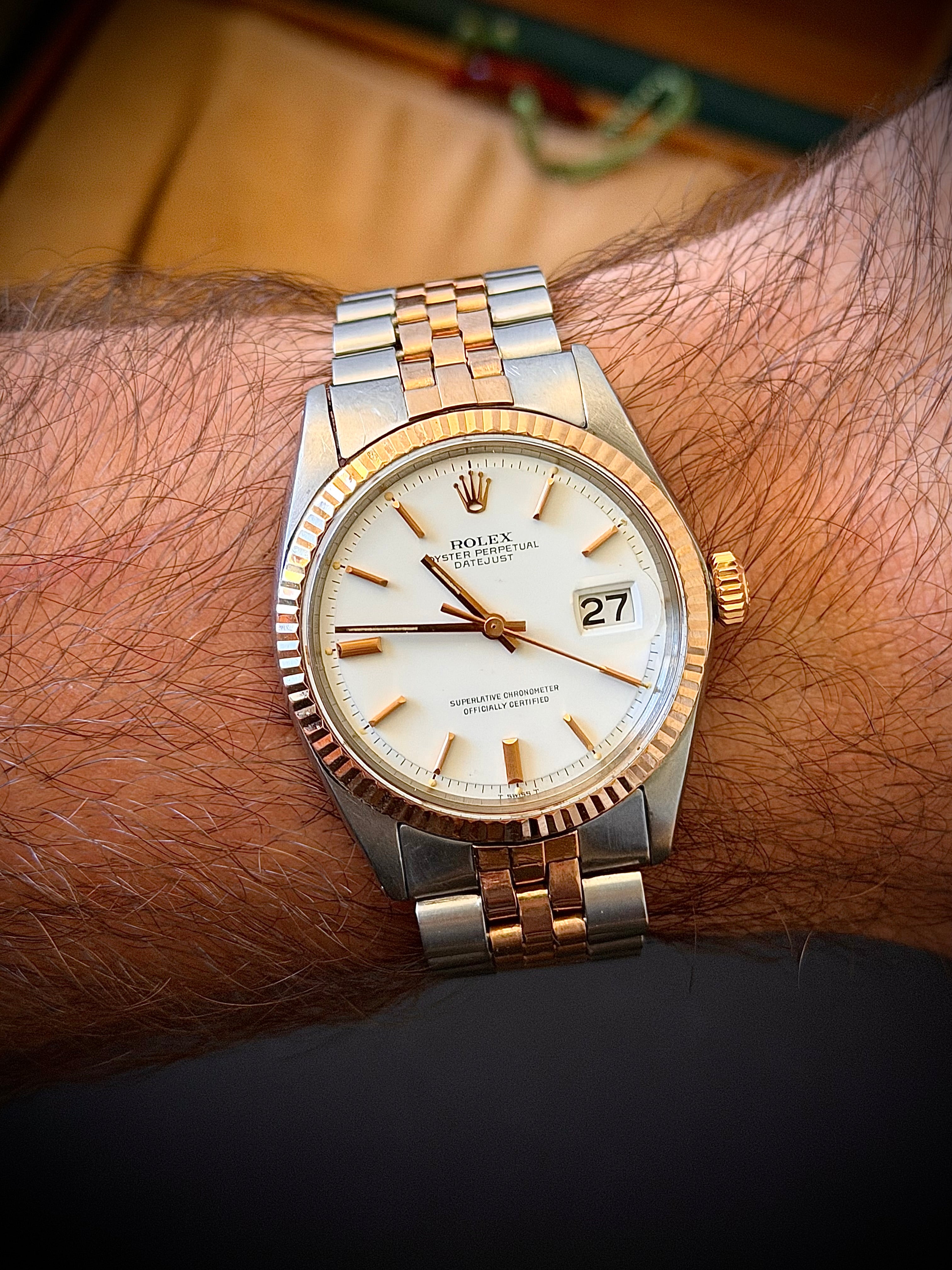 1969 ROLEX DATEJUST, 1601, TWO TONE ROSE GOLD, WATCH ONLY, INC GST