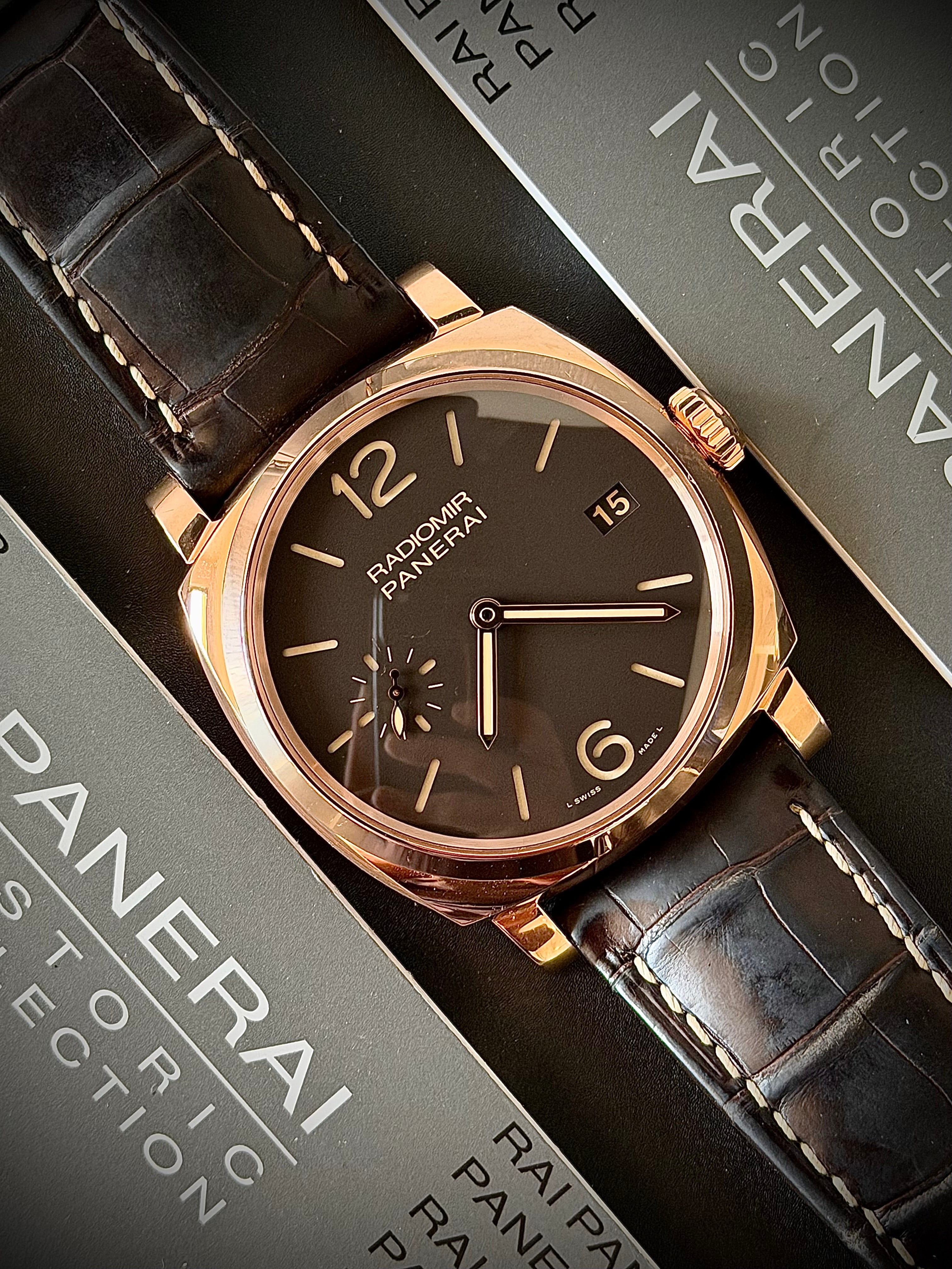 2014 PANERAI RADIOMIR 1940 3 DAYS ROSE GOLD, PAM00515, FULL SET, INC GST