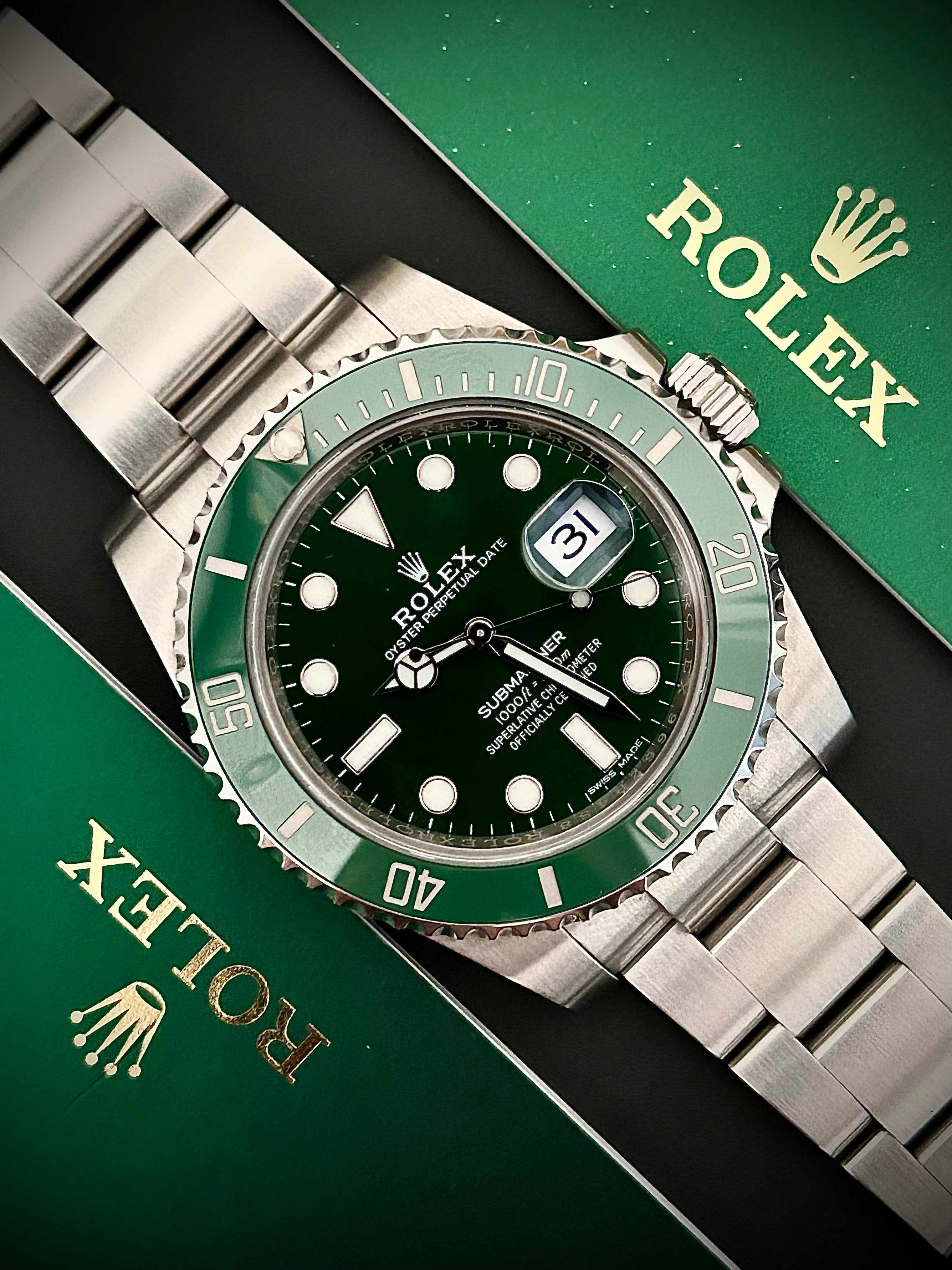 2018 ROLEX SUBMARINER DATE 116610LV, HULK, FULL SET, INC GST