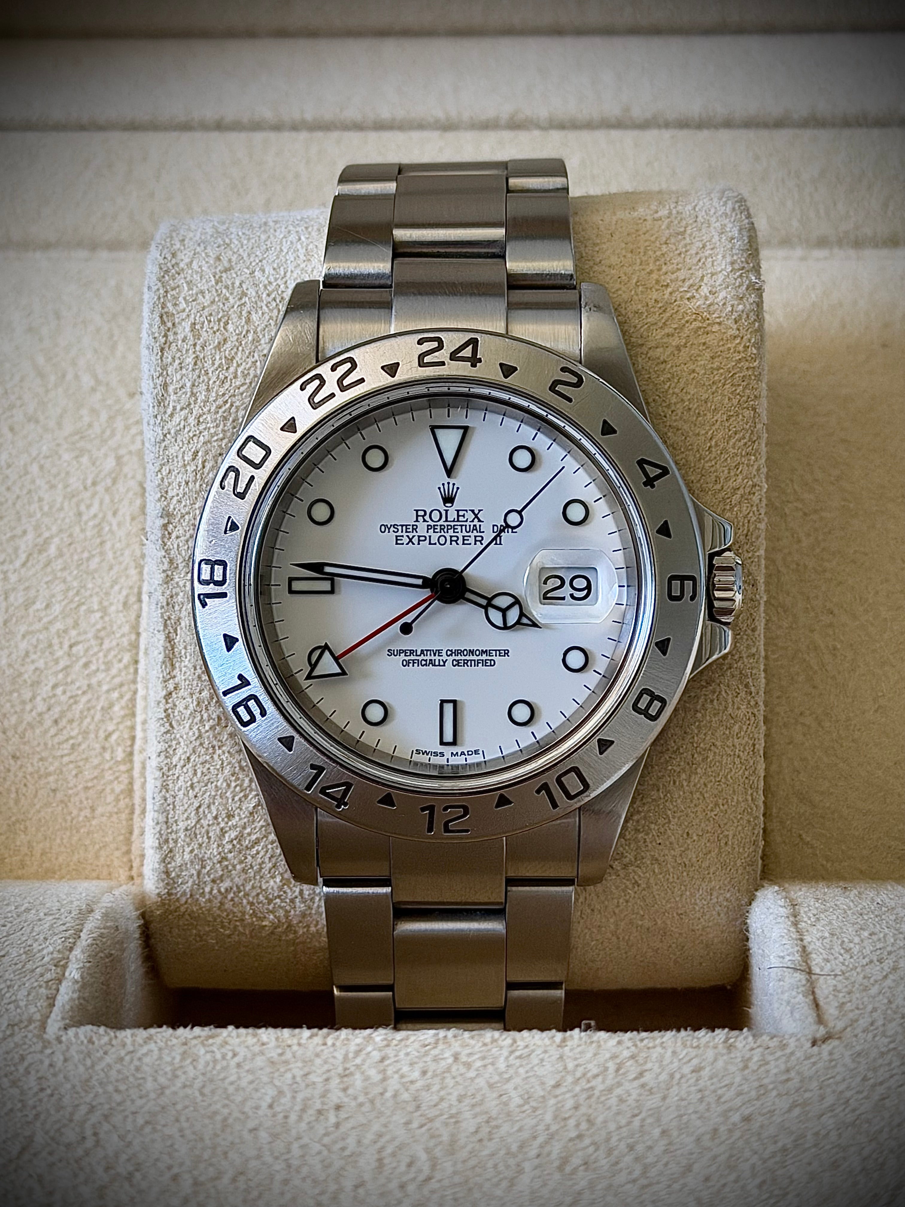 2004 ROLEX EXPLORER II “POLAR”, 16570, NO-HOLES CASE, BOX & BOOKLETS, INC GST