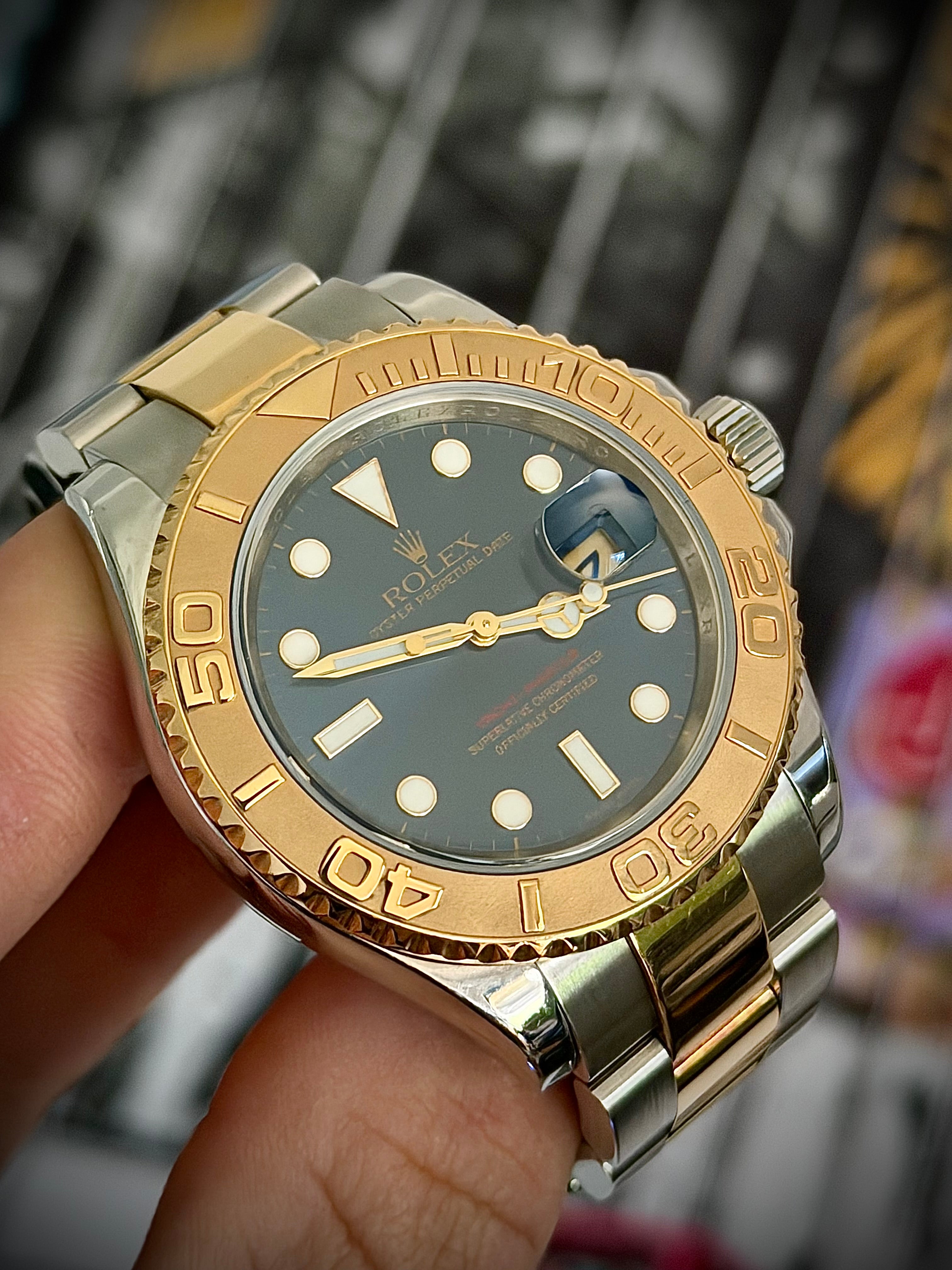 2008 ROLEX YACHT MASTER 40, 16623, BLUE DIAL, TWO-TONE, FULL SET, INC GST