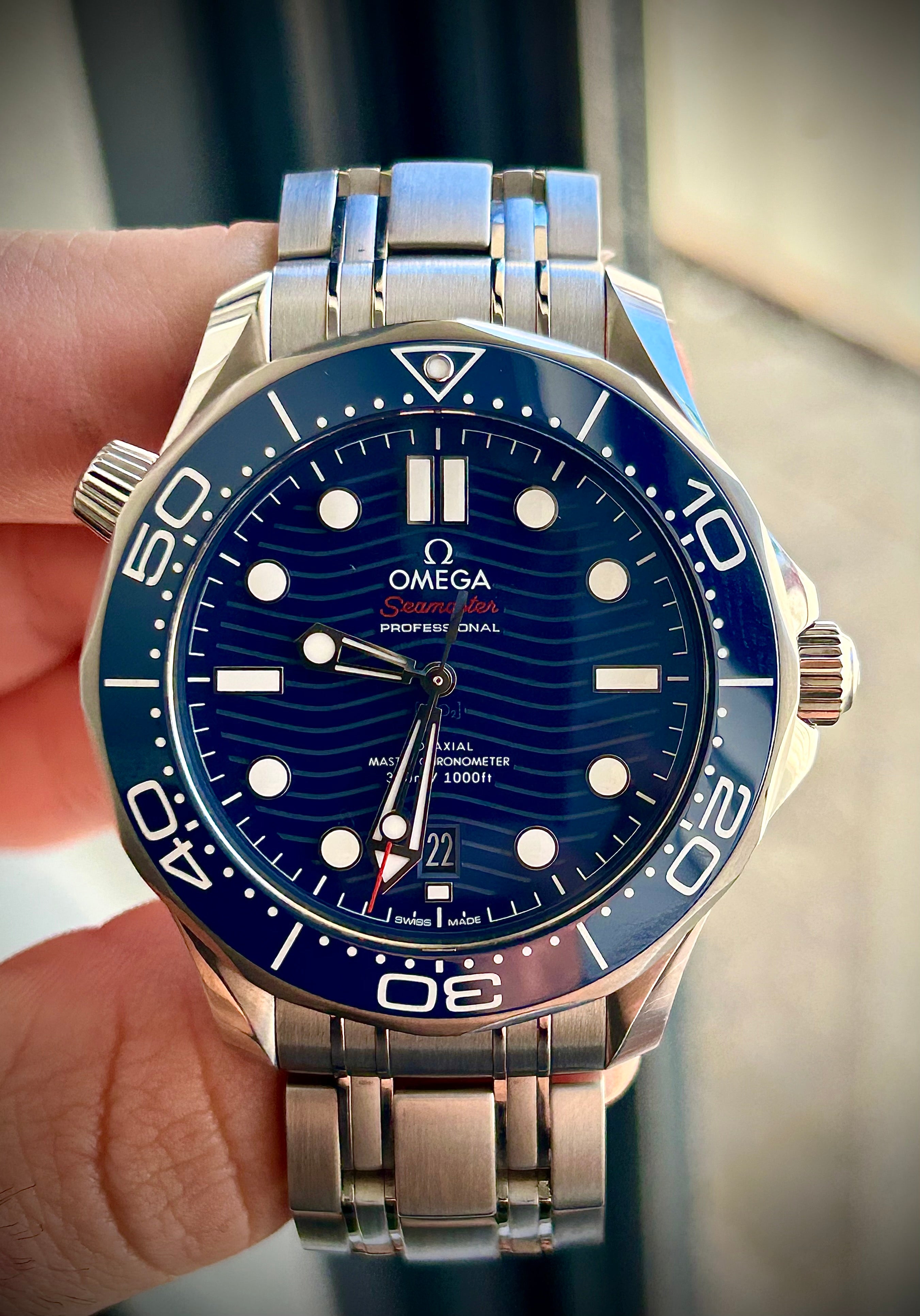 2024 OMEGA SEAMASTER 300, BLUE DIAL, FULL SET, INC GST