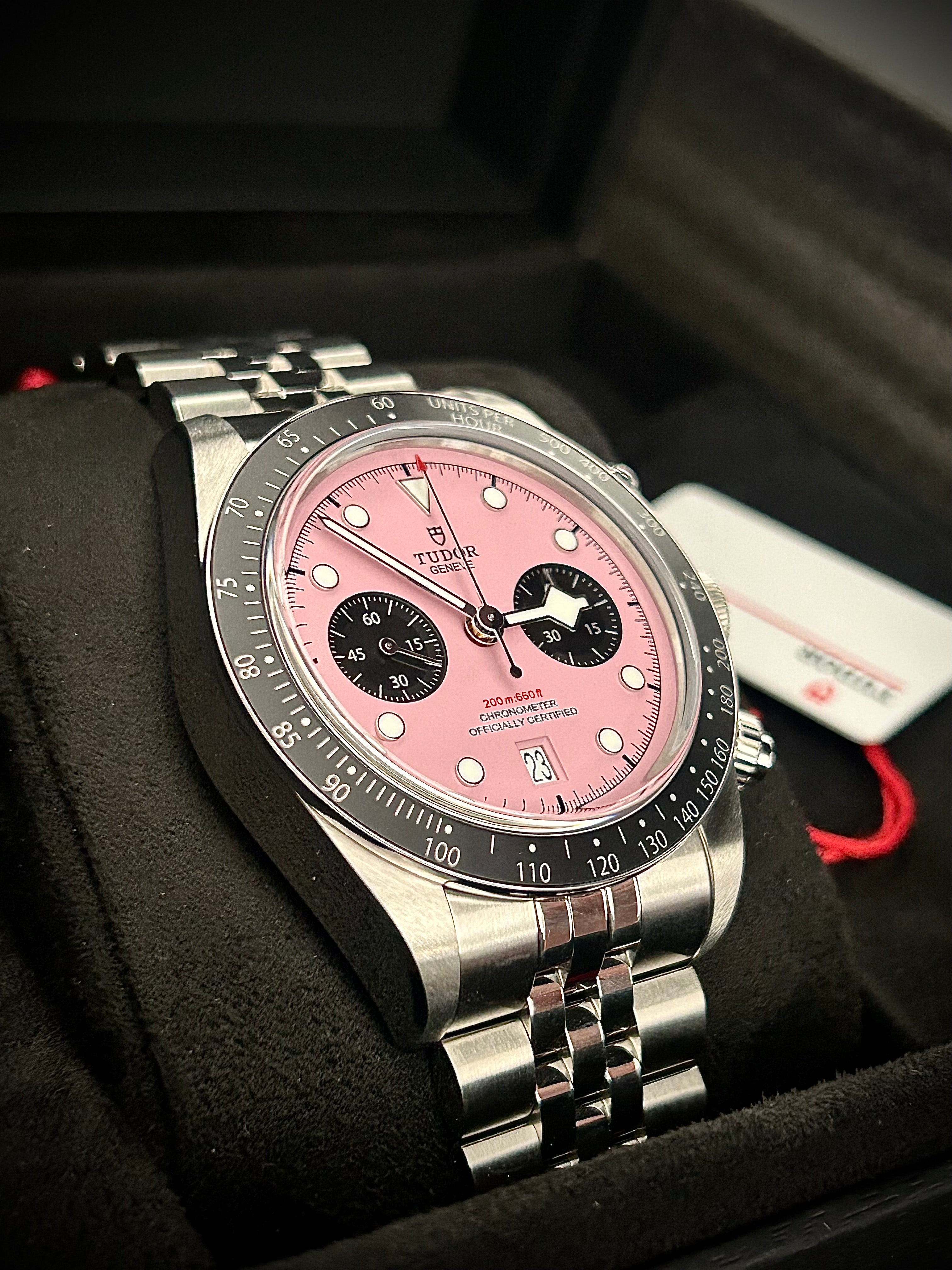 2024 TUDOR BLACK CHRONO PINK 
INTER MIAMI EDITION, FULL SET, INC GST