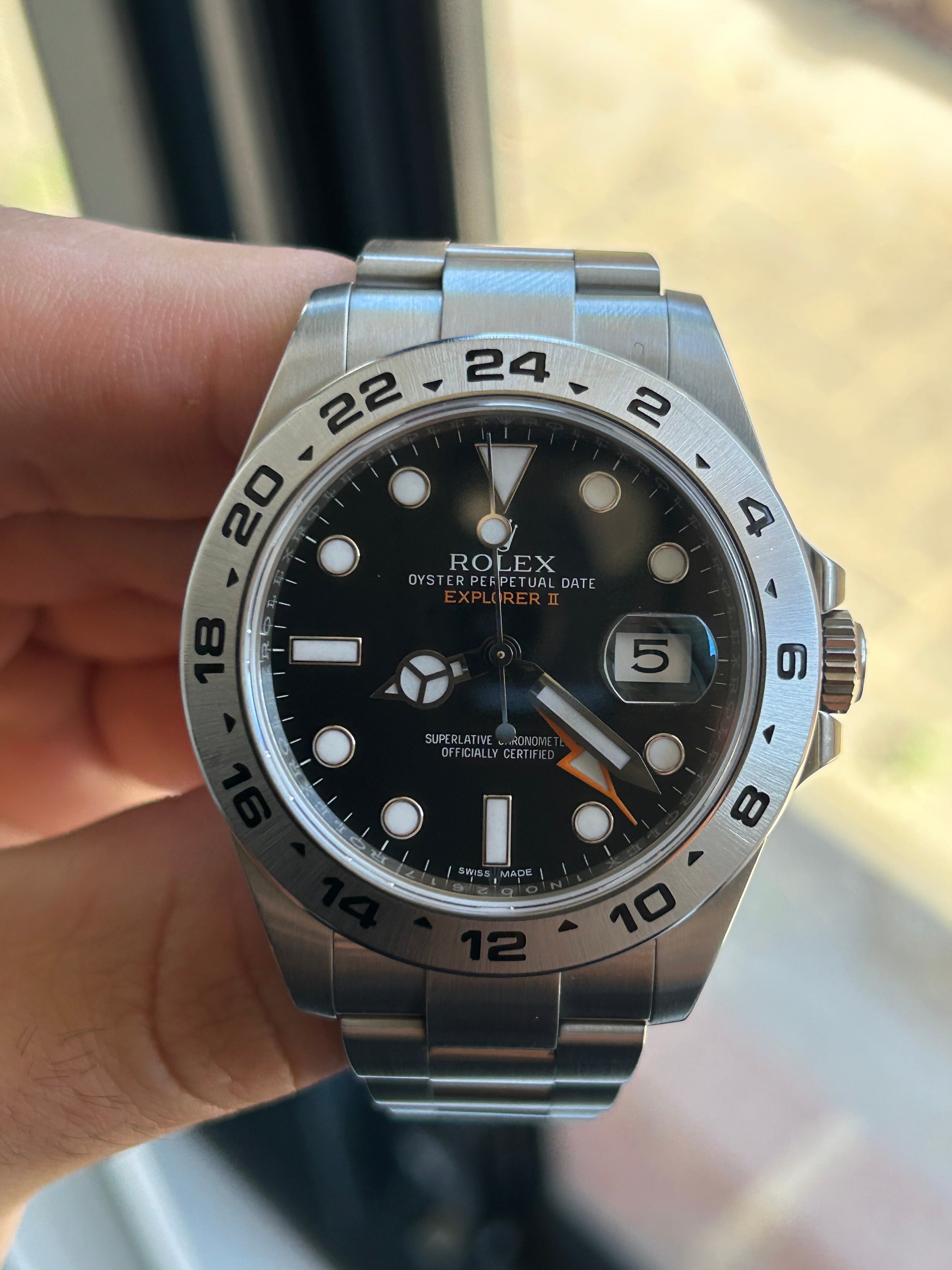 2016 ROLEX EXPLORER II, BLACK DIAL, 216570, FULL SET, INC GST