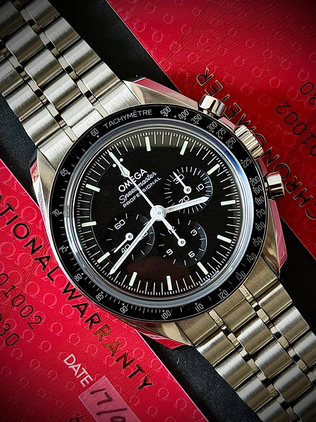 2021 OMEGA SPEEDMASTER MOONWATCH PROFESSIONAL “SAPPHIRE SANDWICH”, 310.30.42.50.01.002, FULL SET, EXCELLENT CONDITION, INC GST