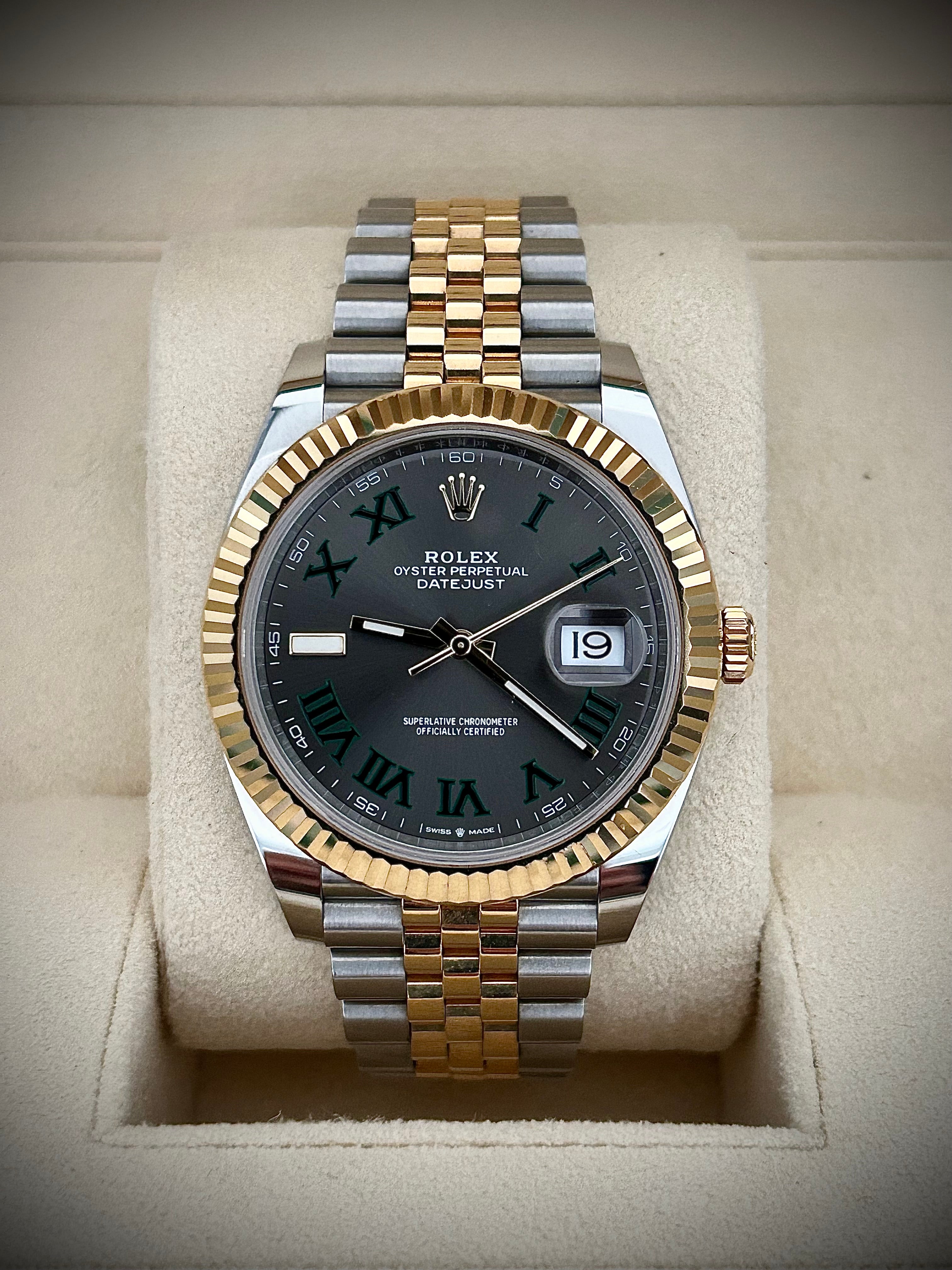 2022 ROLEX DATEJUST 41, WIMBLEDON DIAL, 126333, FULL SET, INC GST