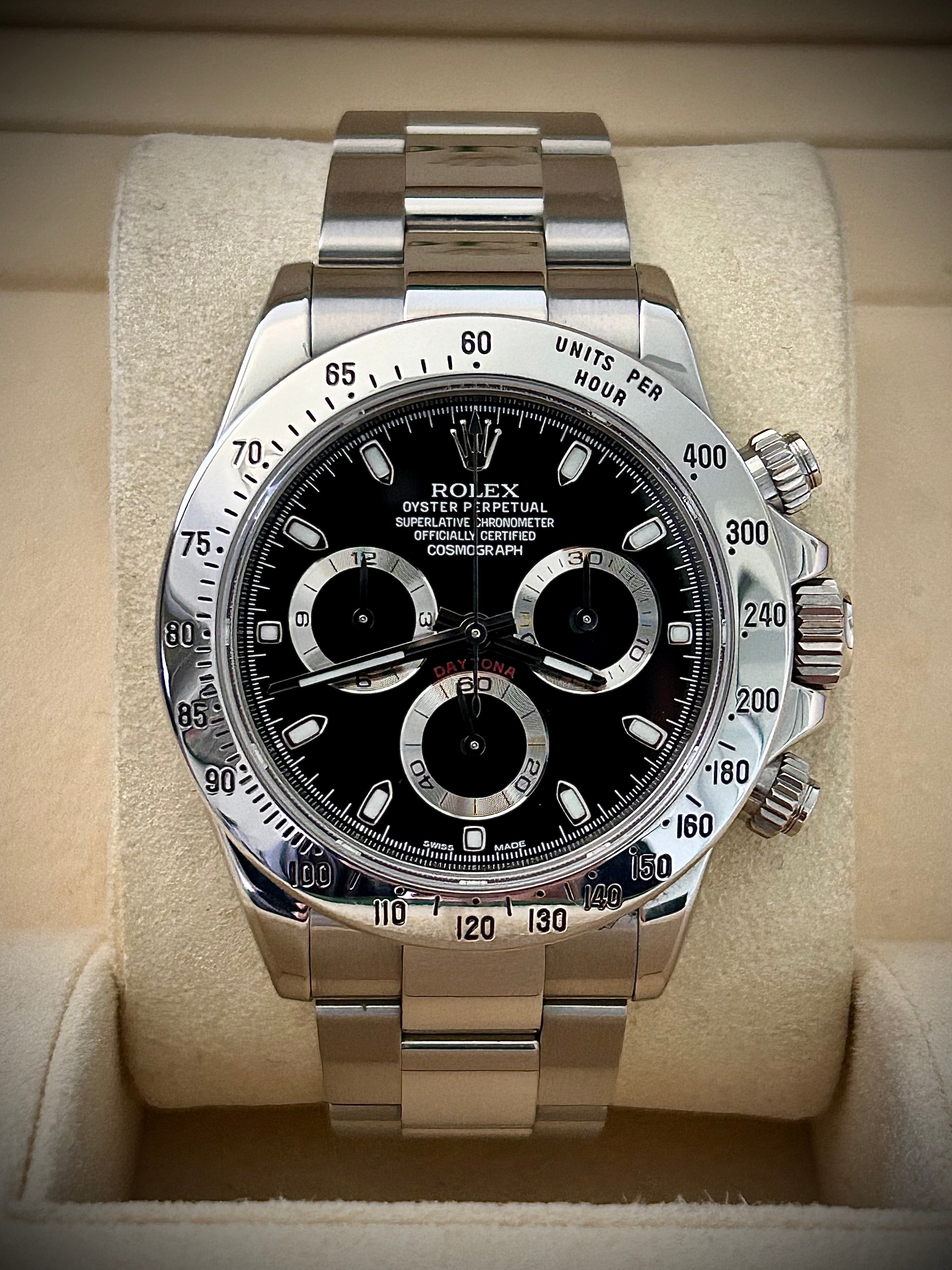 2015 ROLEX COSMOGRAPH DAYTONA, 116520 APH DIAL, BOX AND 2024 RSC, INC GST