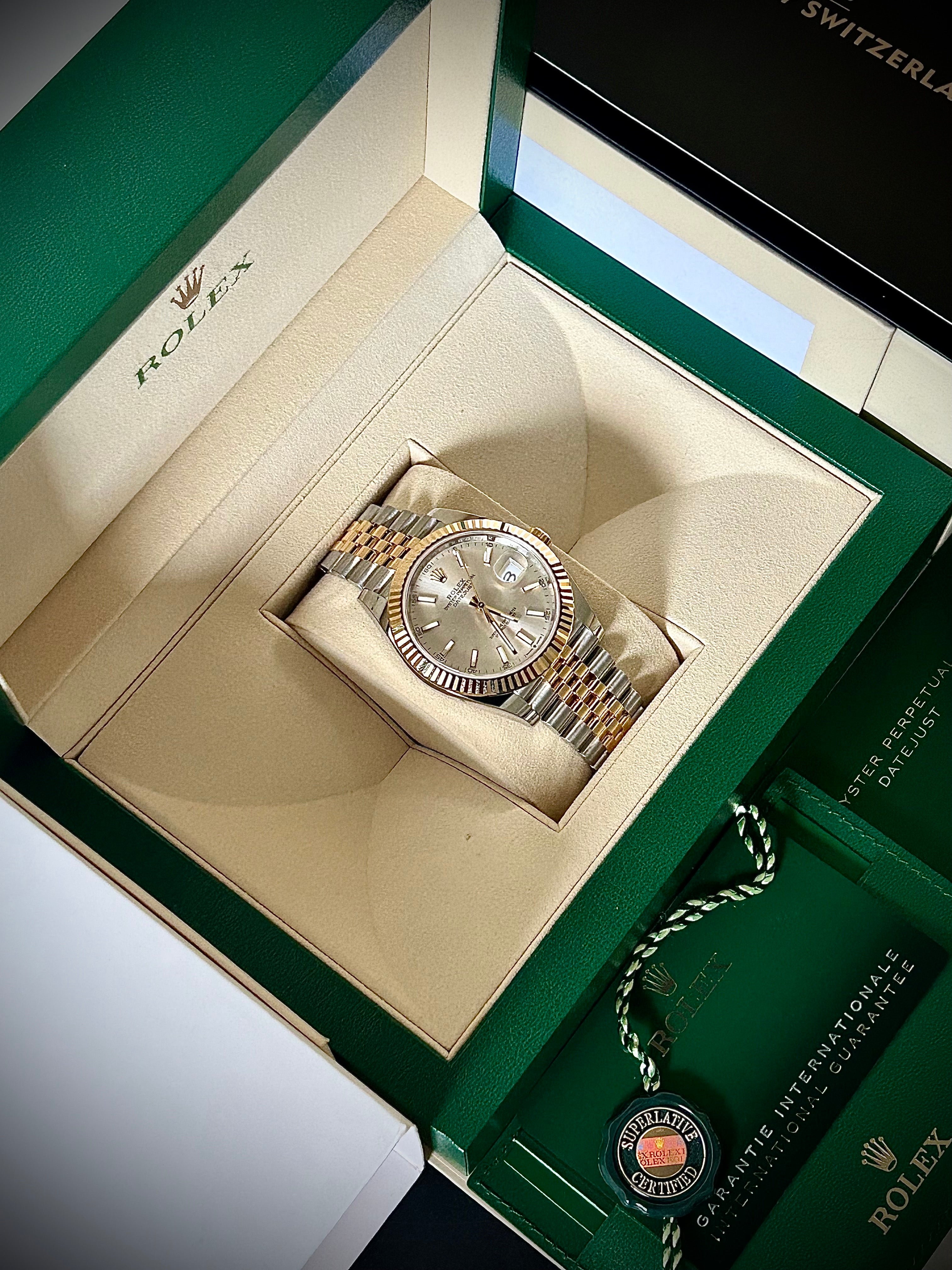 2025 ROLEX DATEJUST 41, SILVER DIAL, 126333, FULL SET, INC GST