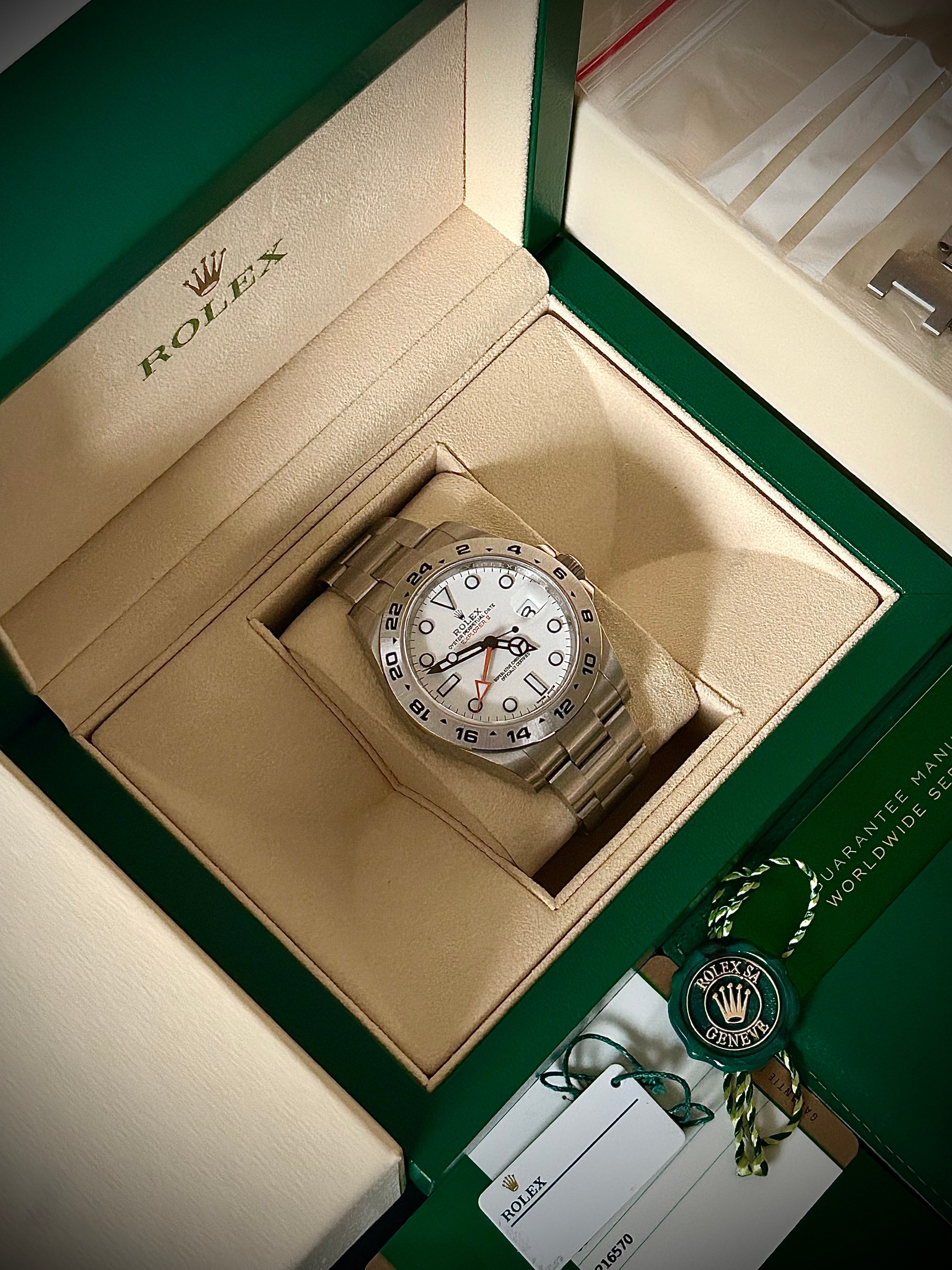 2017 ROLEX EXPLORER II, POLAR, 216570, FULL SET, INC GST
