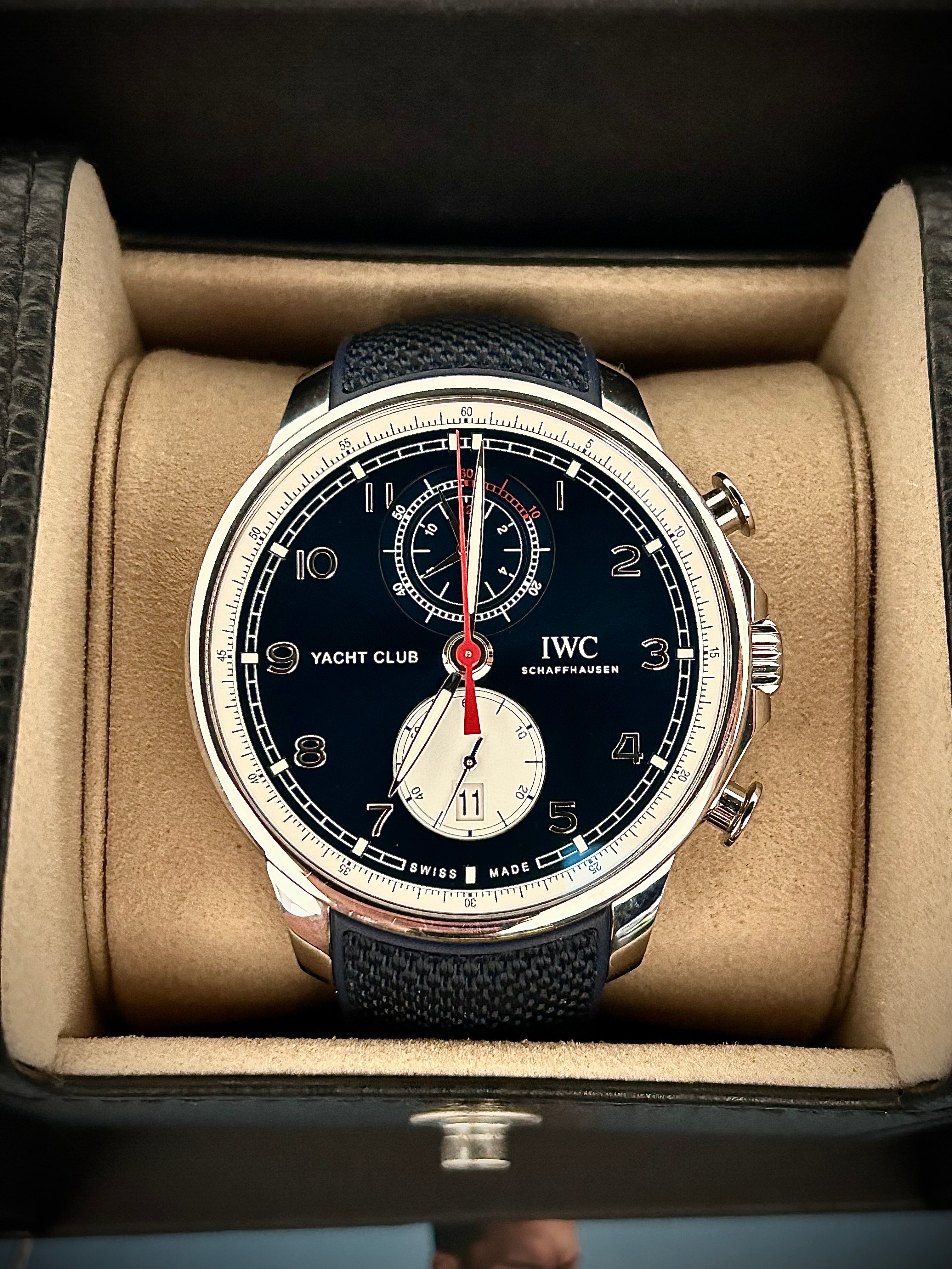 2022 IWC PORTUGIESER YACHT CLUB CHRONO, “ORLEBAR BROWN” IW390704, FULL SET, INC GST