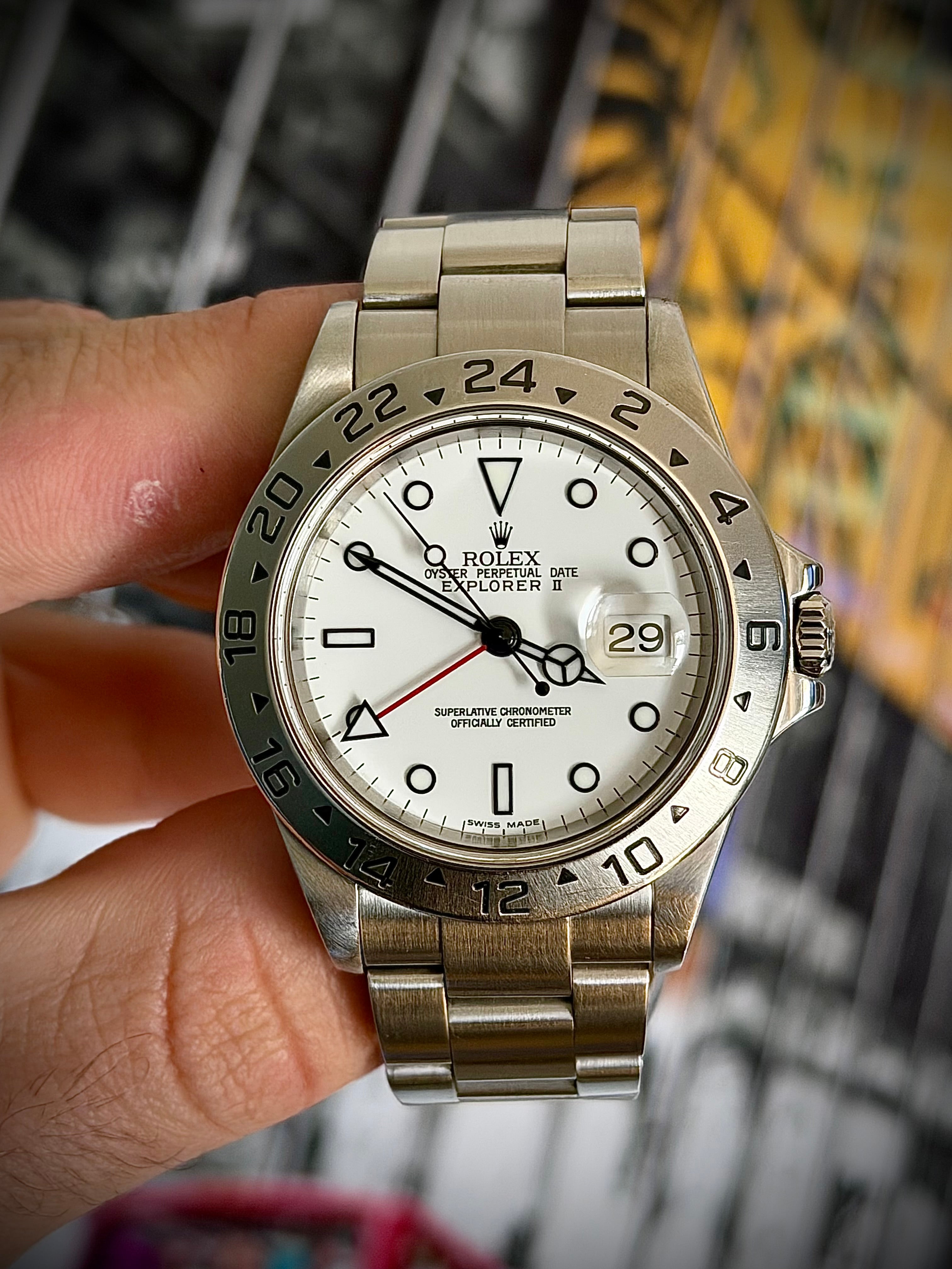 2004 ROLEX EXPLORER II “POLAR”, 16570, NO-HOLES CASE, BOX & BOOKLETS, INC GST