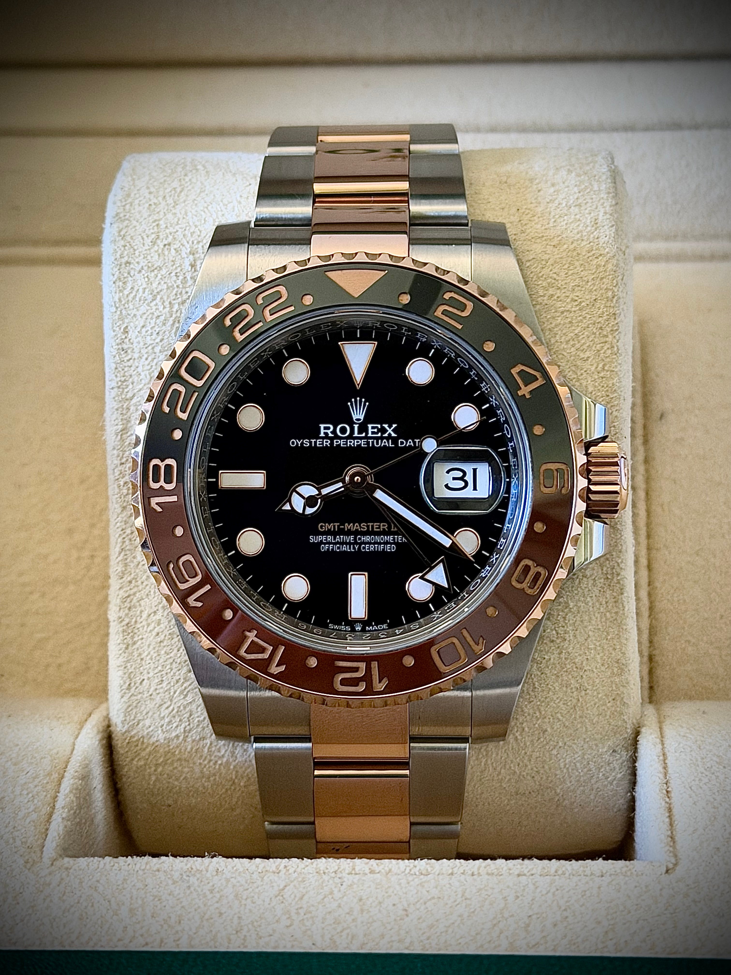 2018 ROLEX GMT MASTER II, ROOTBEER, 126711CHNR, FULL SET, INC GST