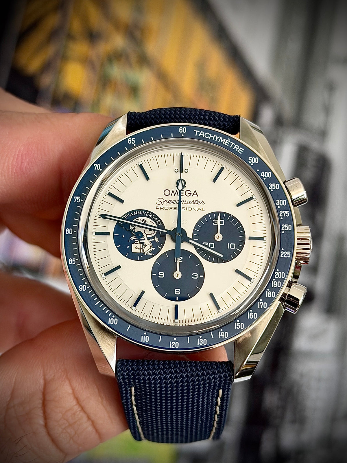 2023 OMEGA SPEEDMASTER “SILVER SNOOPY AWARD” 50TH ANNIVERSARY, 310.32.42.50.02.001, UNWORN SEALED BRACELET + WHITE STRAP, FULL SET, INC GST