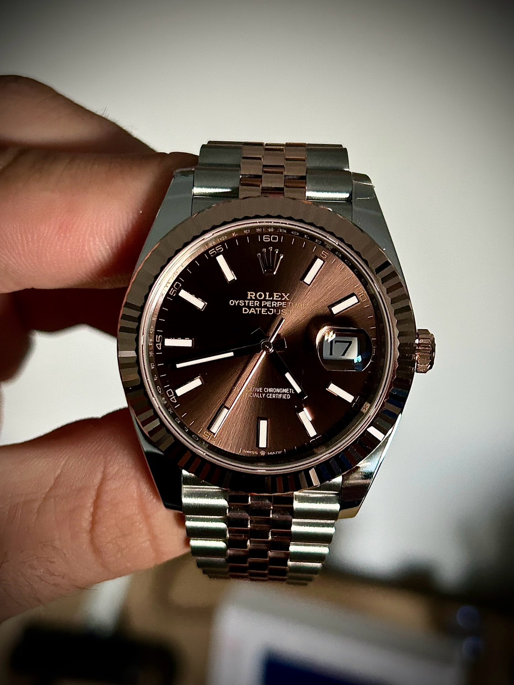 2025 ROLEX DATEJUST 41, CHOCOLATE DIAL, 126331, FULL SET, INC GST