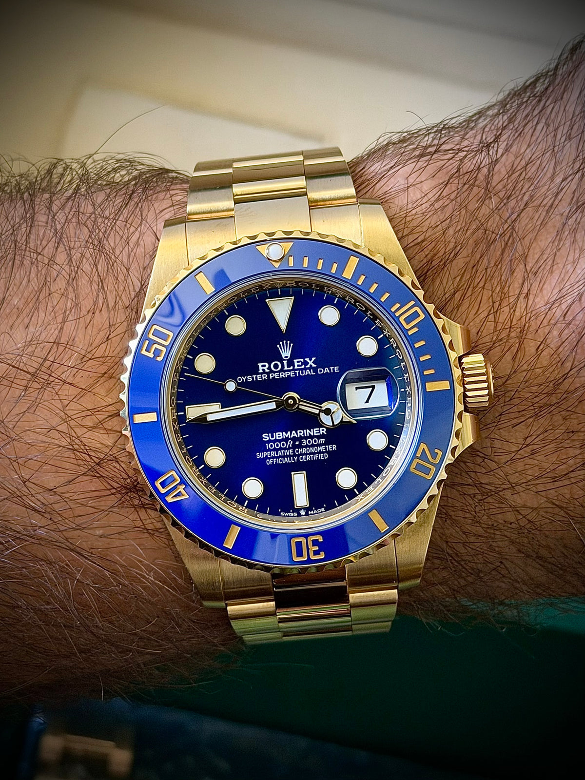 2022 ROLEX SUBMARINER DATE “BLUESY”, 126618LB, 18CT YELLOW GOLD, BLUE DIAL, FULL SET, INC GST