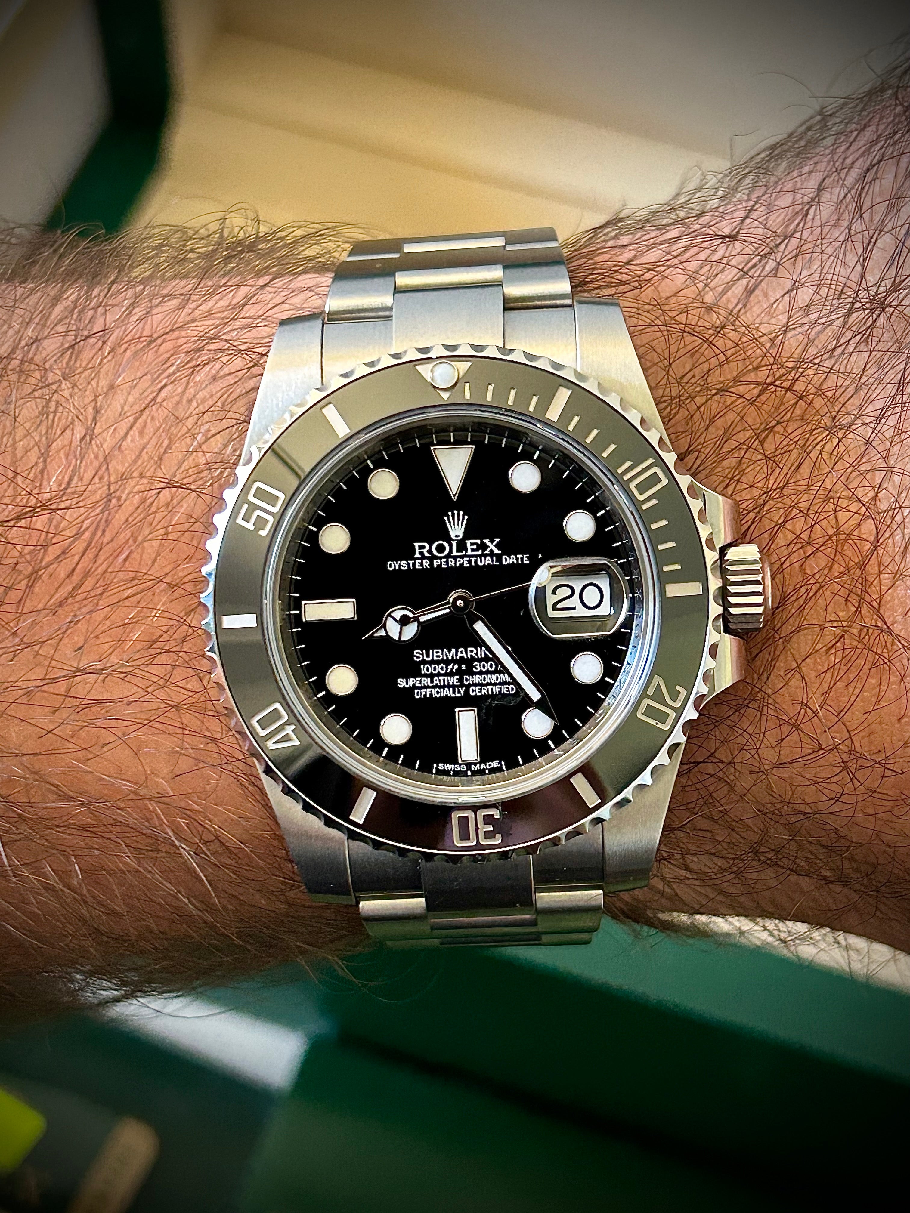 2013 ROLEX SUBMARINER DATE 116610LN, BOX AND PAPERS, INC GST