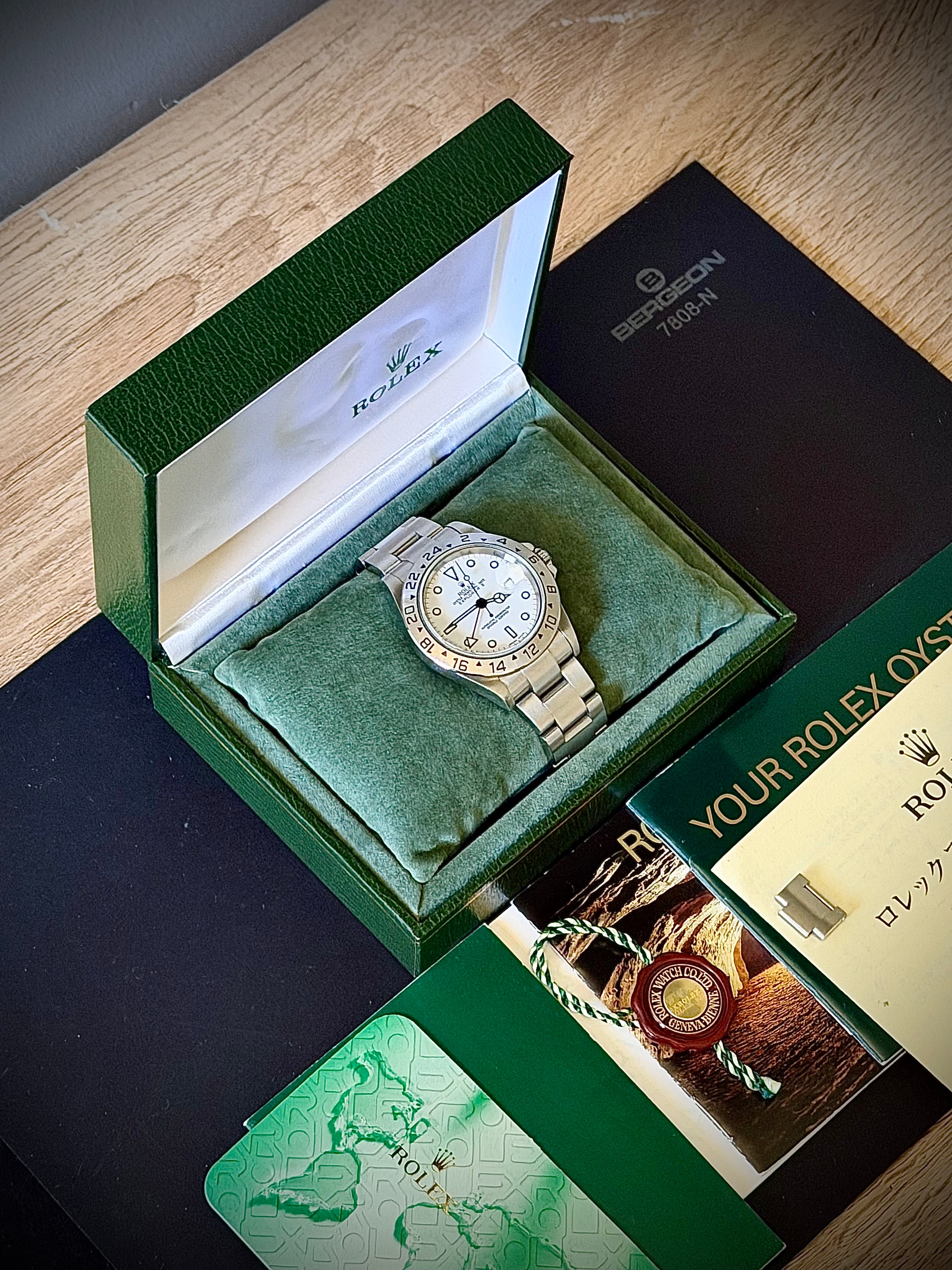 2004 ROLEX EXPLORER II “POLAR”, 16570, NO-HOLES CASE, BOX & BOOKLETS, INC GST