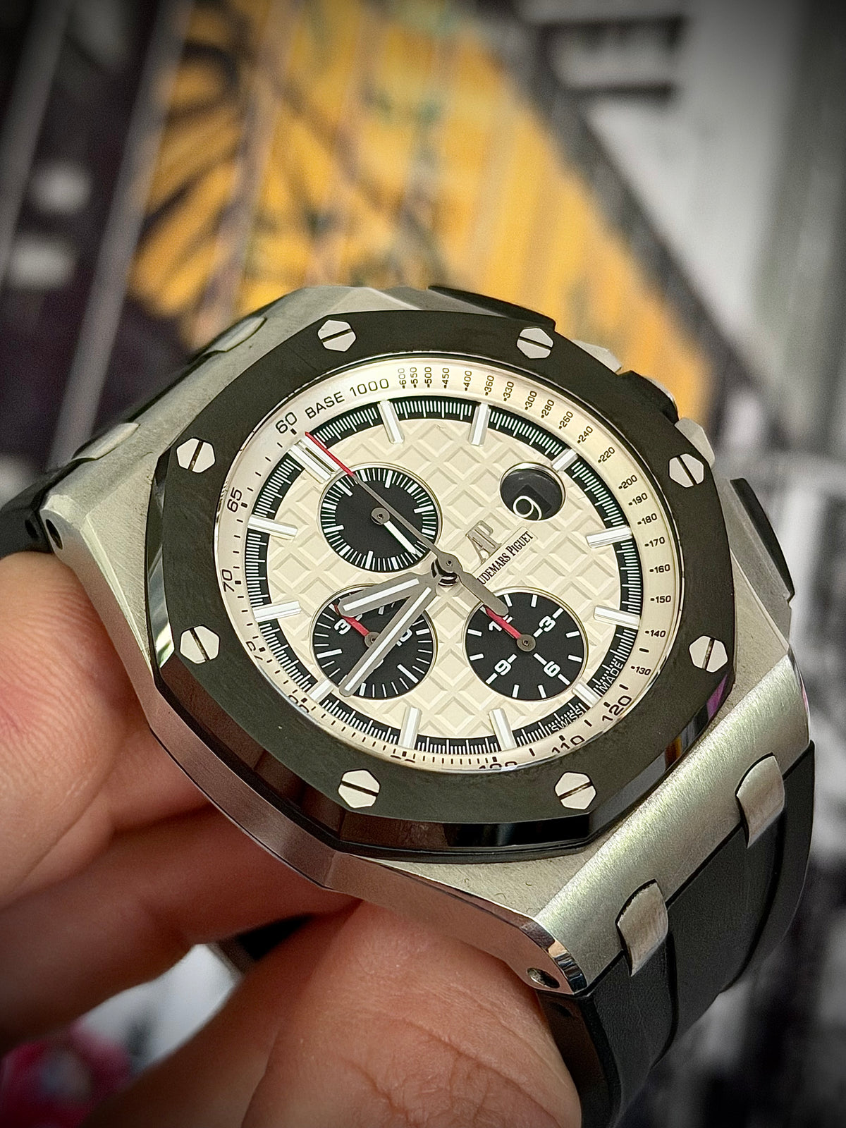 2015 AUDEMARS PIGUET ROYAL OAK OFFSHORE CHRONOGRAPH “PANDA”, 26400SO.OO.A002CA.01, FULL SET, OCTOBER 2025 SERVICE, INC GST