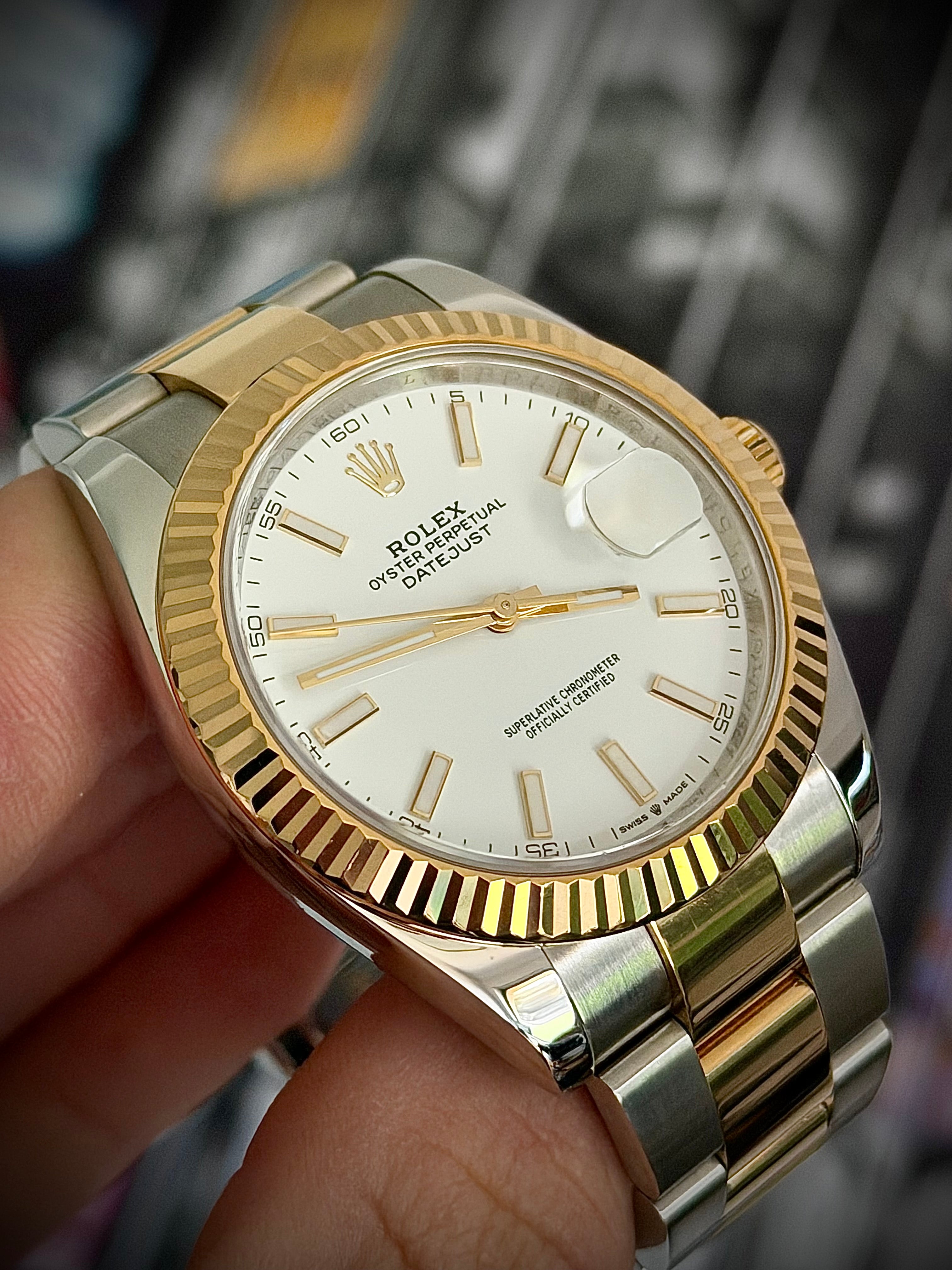 2016 ROLEX DATEJUST 41, 126333, WHITE DIAL, FLUTED BEZEL, OYSTER BRACELET, FULL SET, INC GST