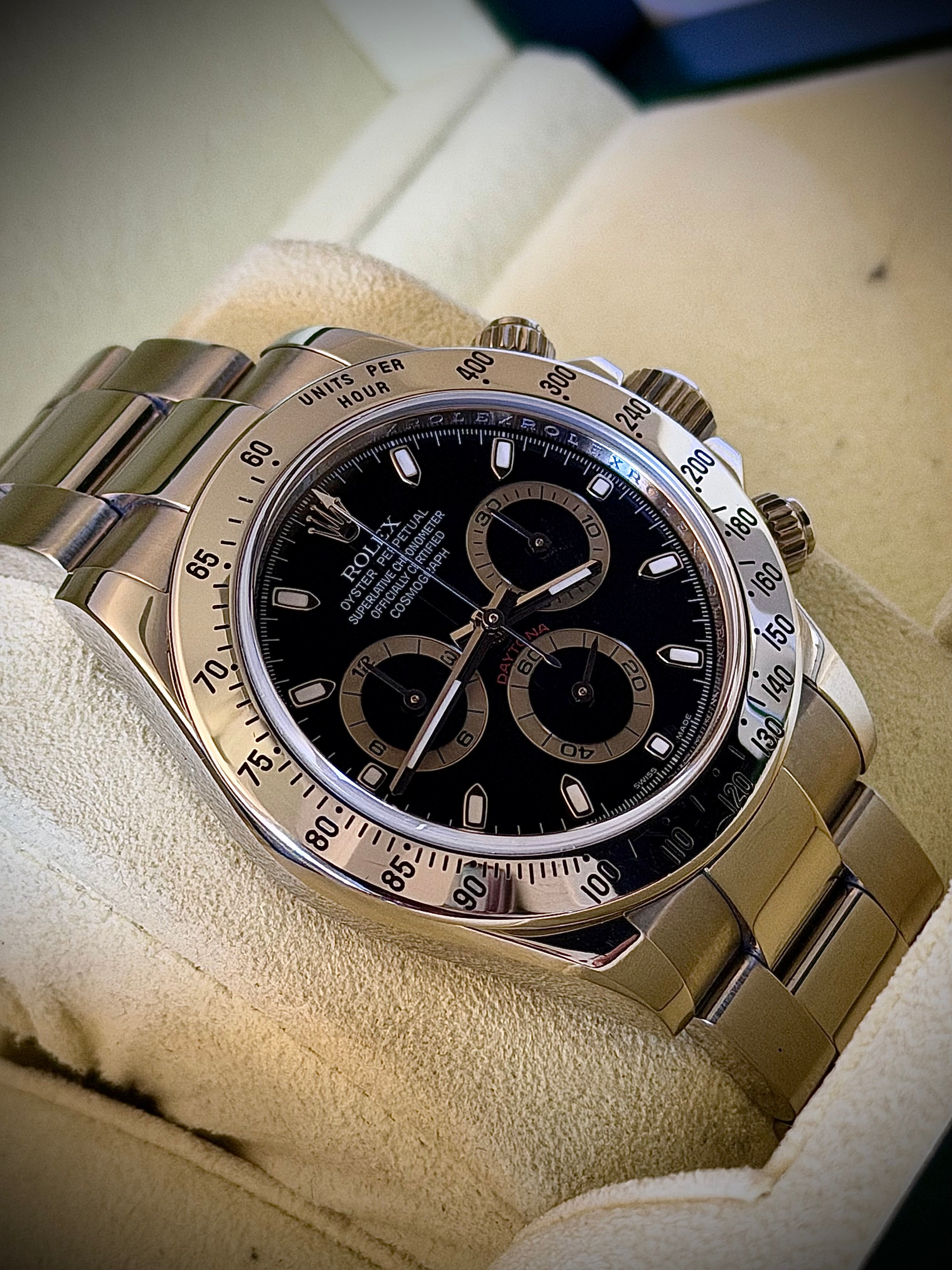 2009 ROLEX COSMOGRAPH DAYTONA, 116520, BLACK DIAL, BOX & PAPERS, INC GST