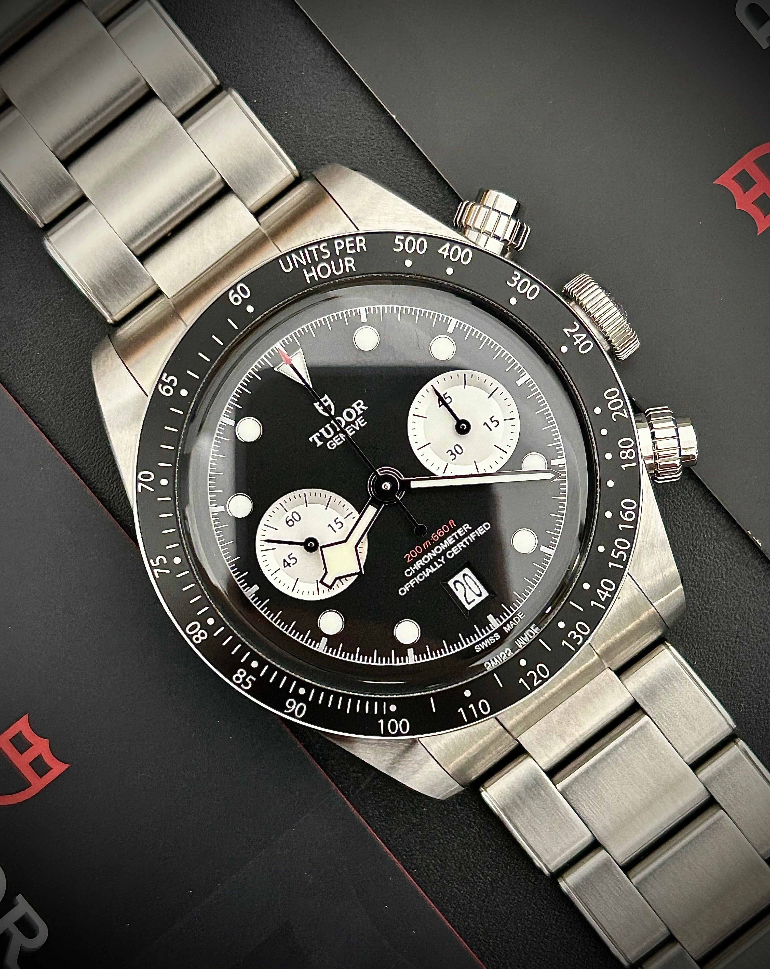 2021 TUDOR BLACK CHRONO “REVERSE PANDA”, FULL SET, INC GST