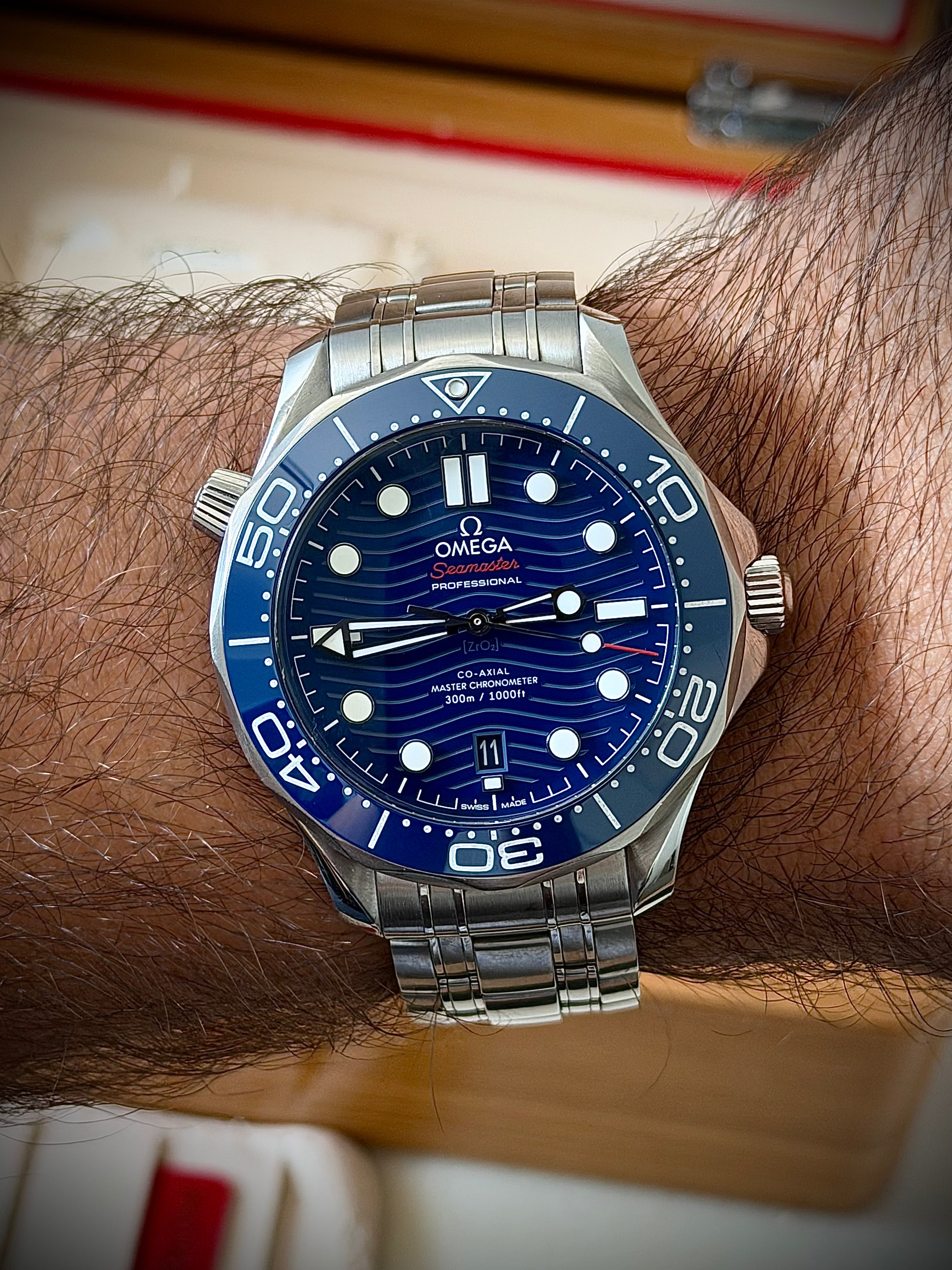 2021 OMEGA SEAMASTER 300, BLUE DIAL, FULL SET, INC GST