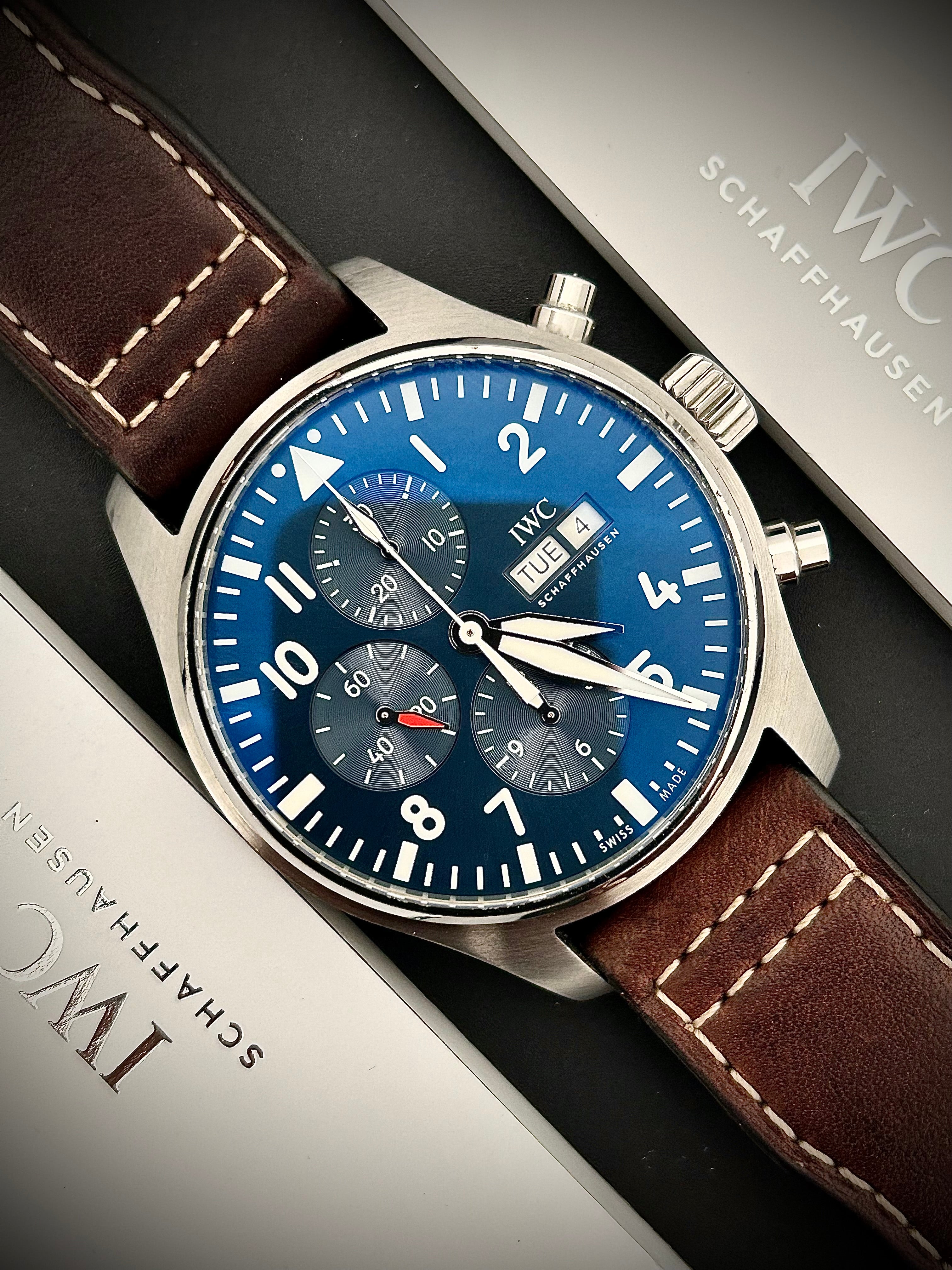 2021 IWC PILOTS WATCH CHRONOGRAPH, “LE PETIT PRINCE”, IW377714, FULL SET, INC GST