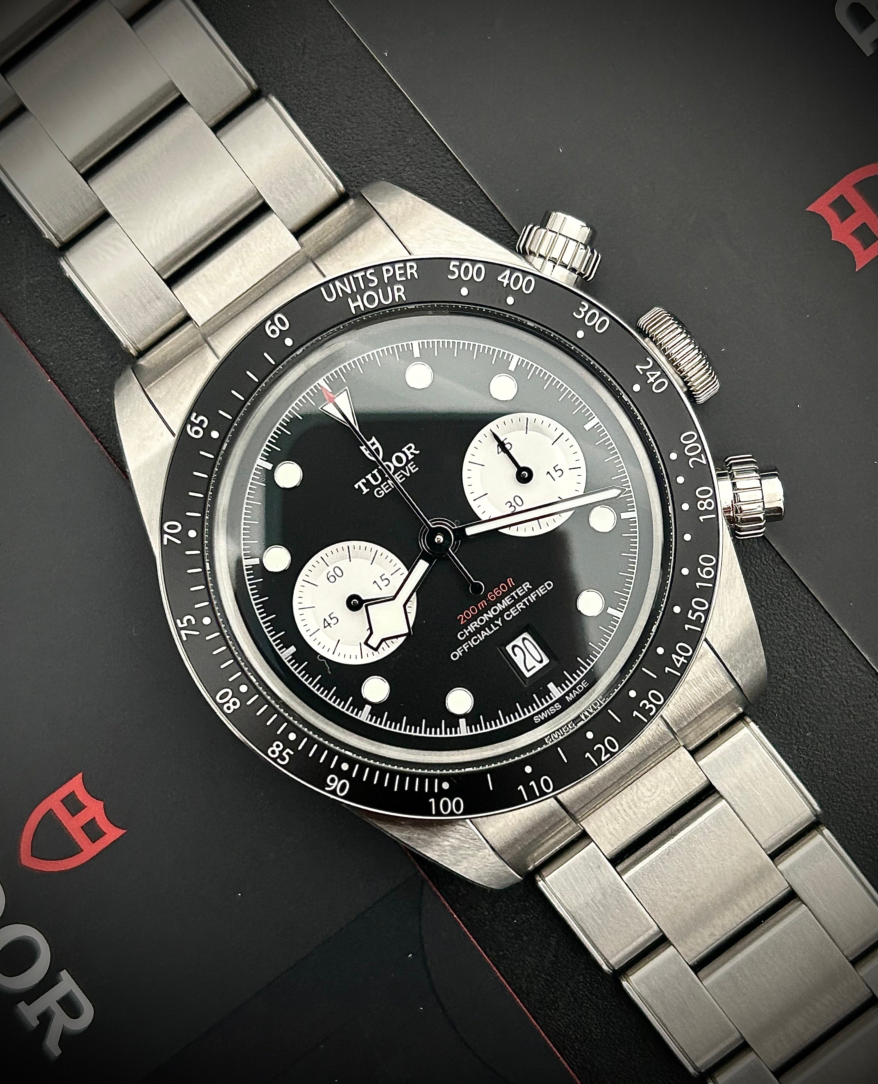 2022 TUDOR BLACK CHRONO “REVERSE PANDA”, FULL SET, INC GST