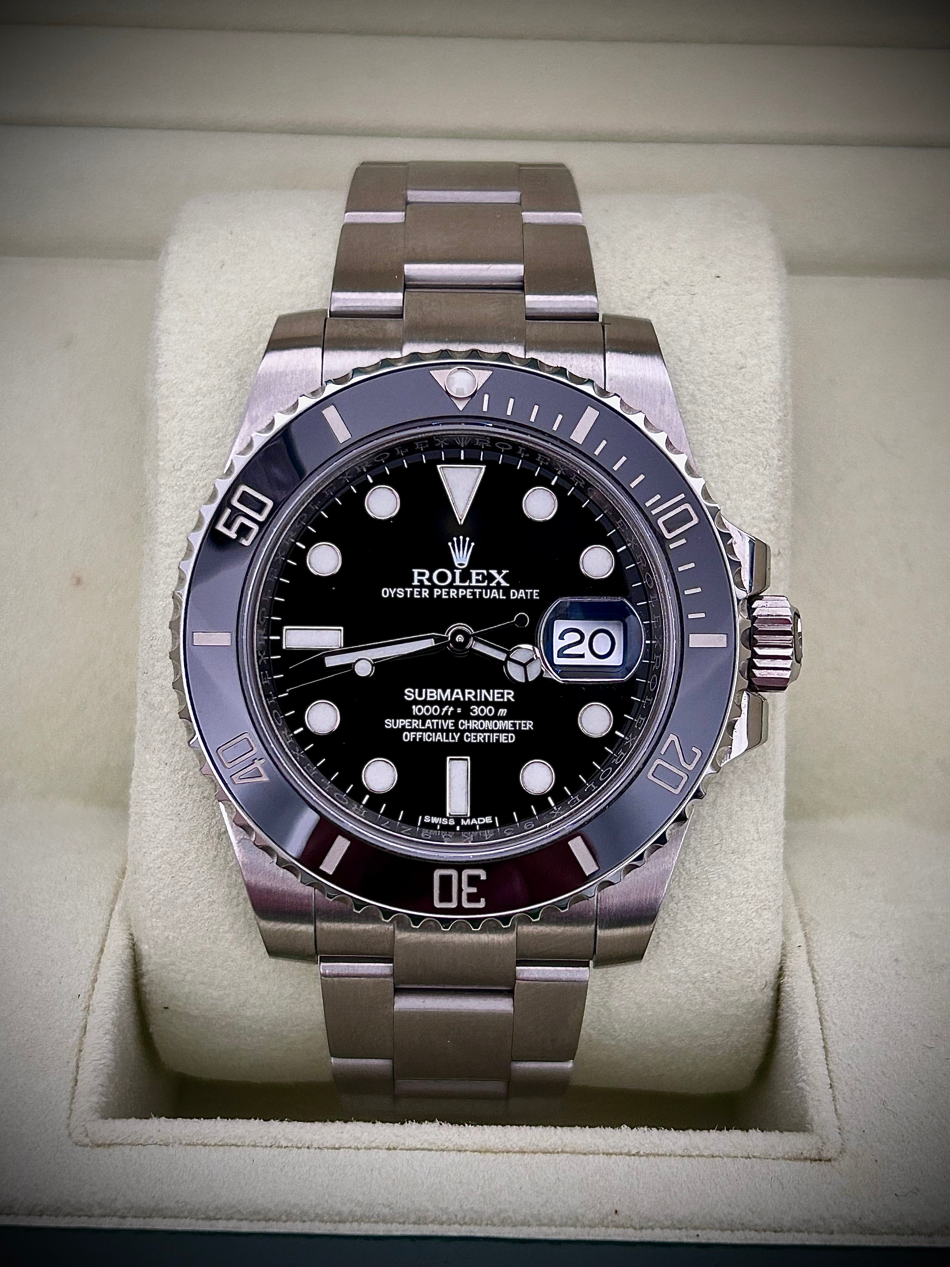 2016 ROLEX SUBMARINER DATE 116610LN, BOX AND PAPERS, WITH RSC, INC GST