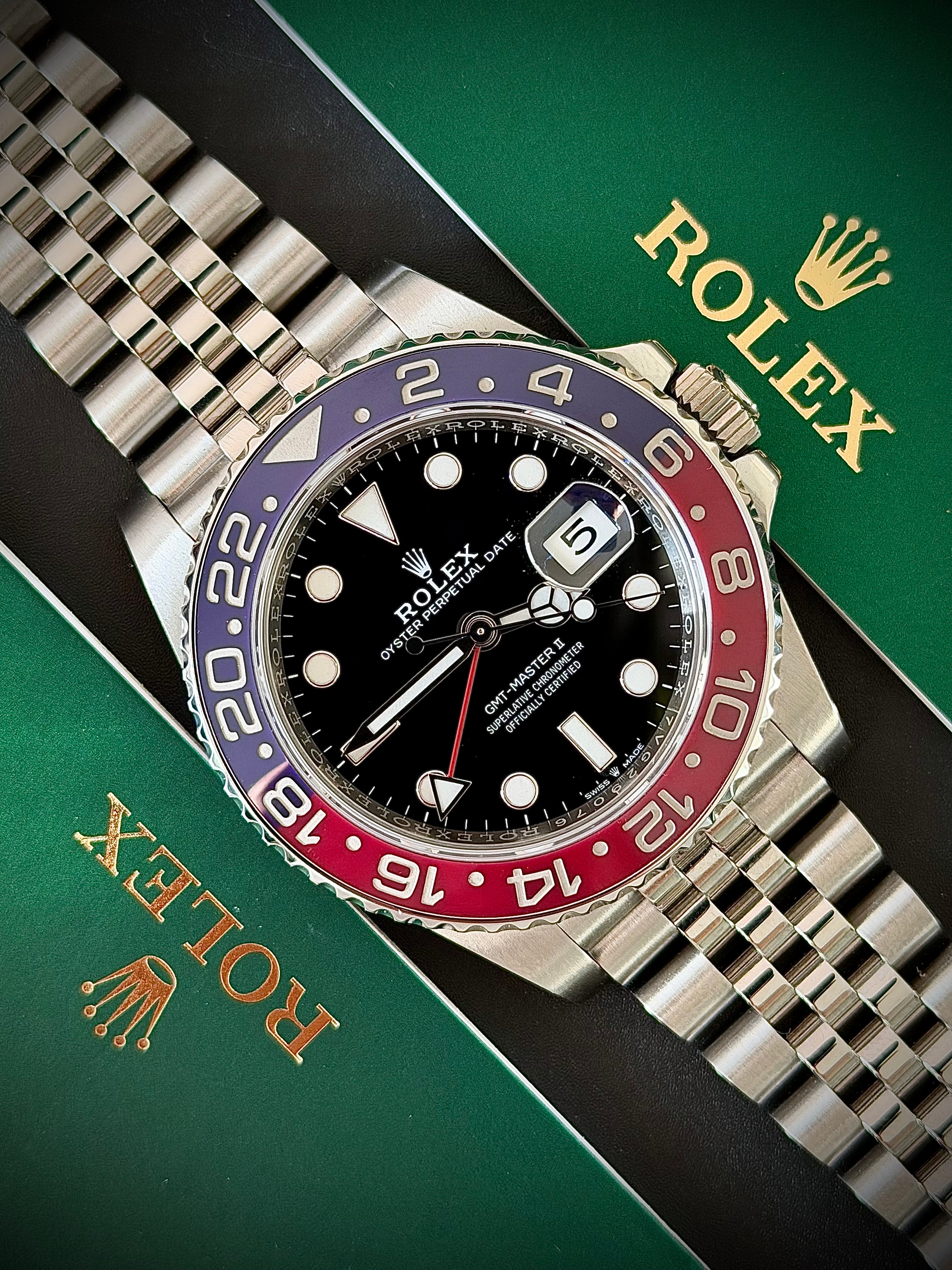 2018 ROLEX GMT MASTER II, PEPSI, MK1 BEZEL, 126710BLRO, FULL SET, INC GST