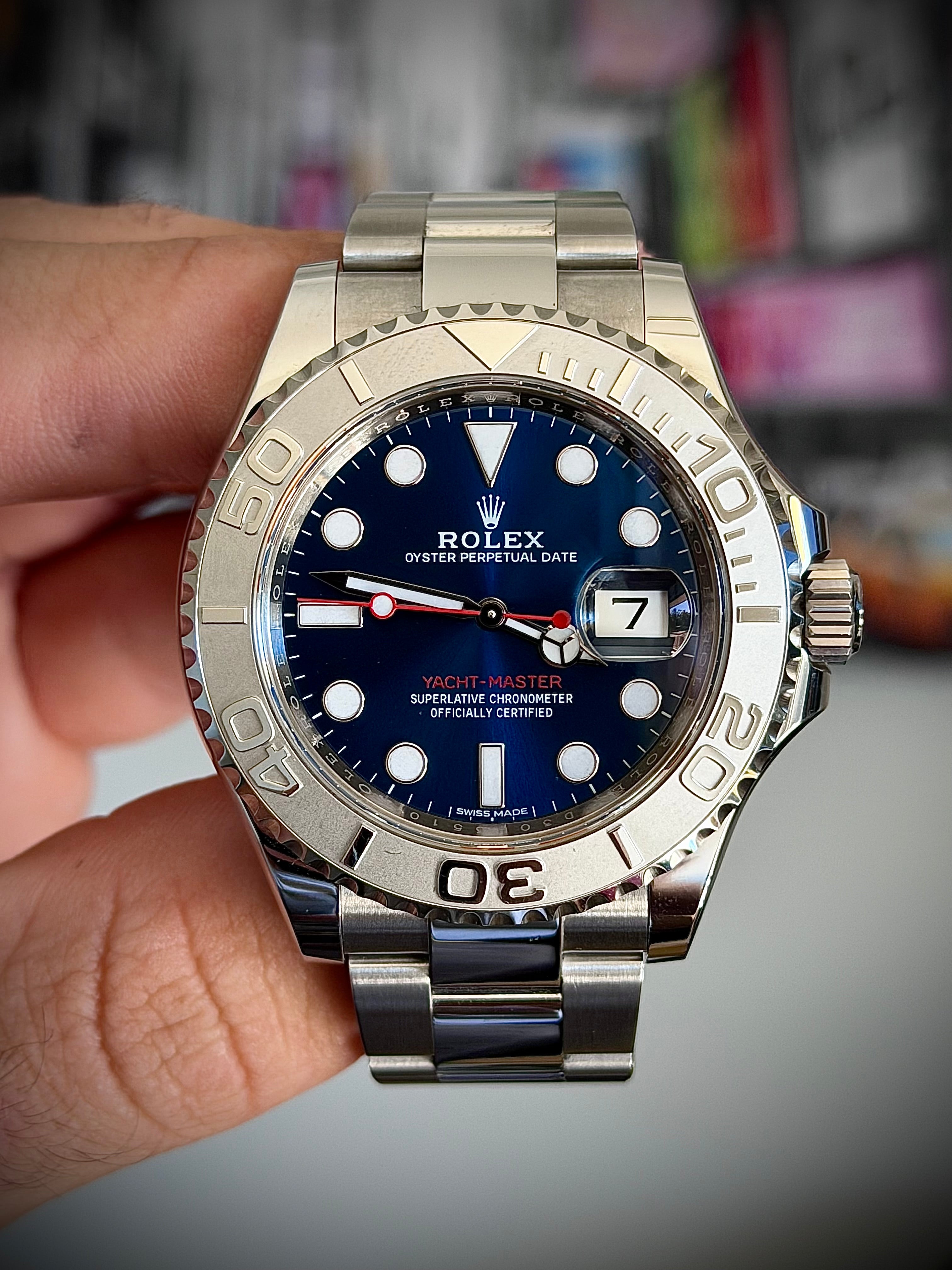 2018 ROLEX YACHT-MASTER 40, BLUE DIAL, 116622, FULL SET, INC GST